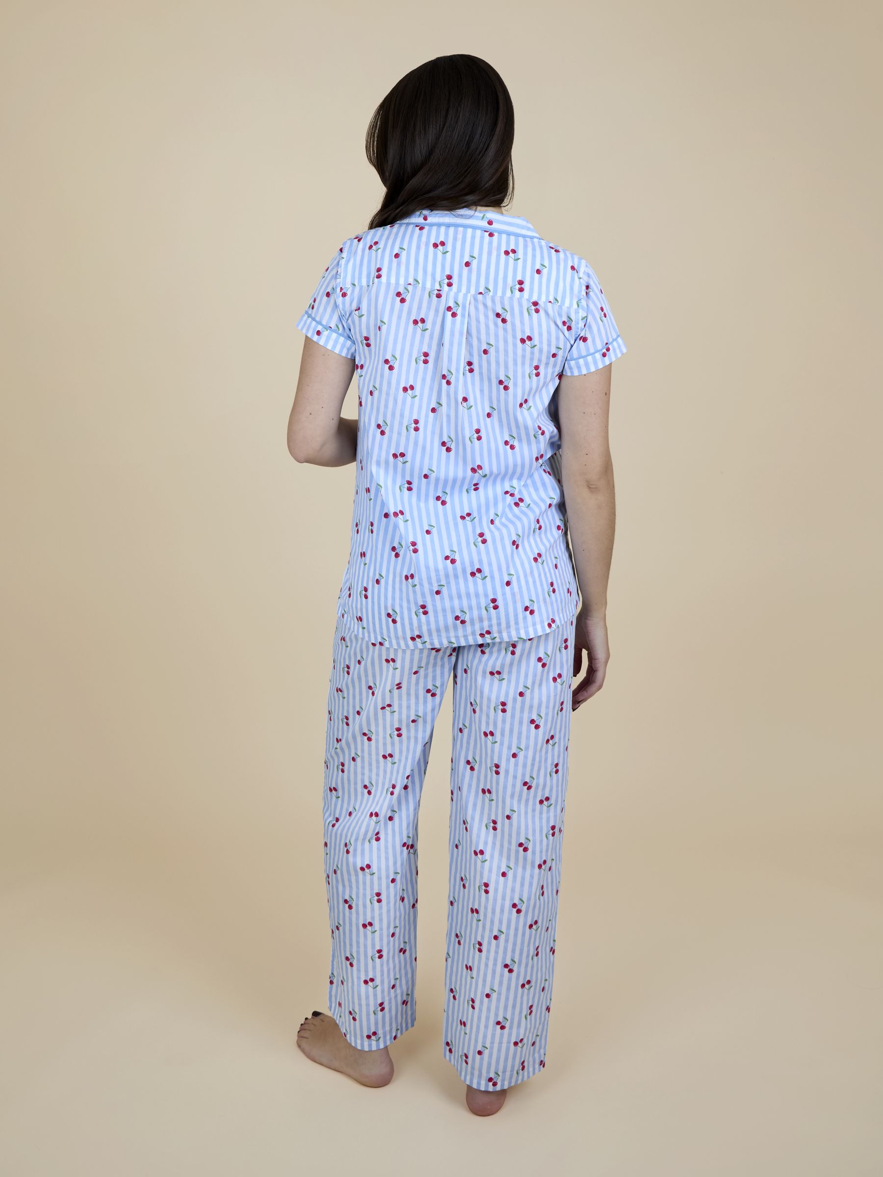 Blue Lemon Print Maternity Pyjamas Set - Image 3 of 6