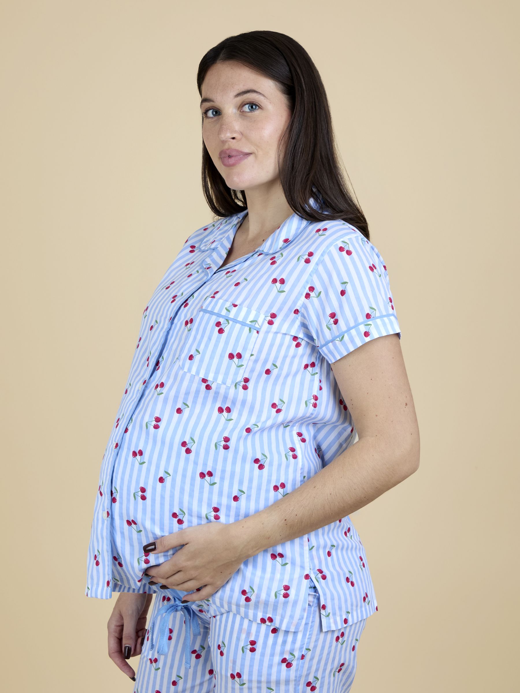 Blue Lemon Print Maternity Pyjamas Set - Image 4 of 6