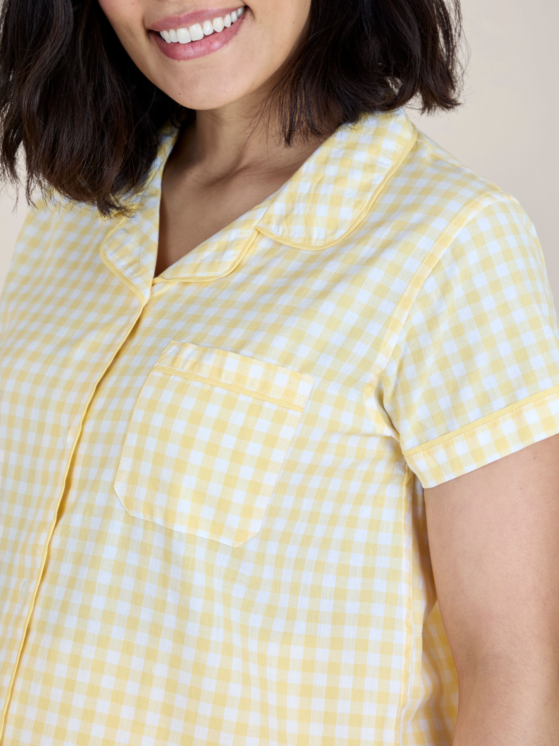 Light Yellow Gingham Maternity Short Pyjamas Set - Image 5 of 5