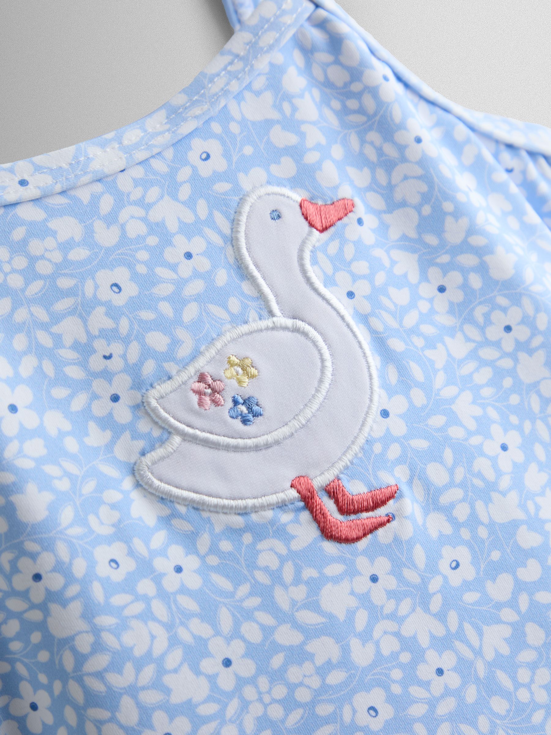 Blue Ditsy Duck Appliqué Swimsuit With Integral Nappy - Image 4 of 5