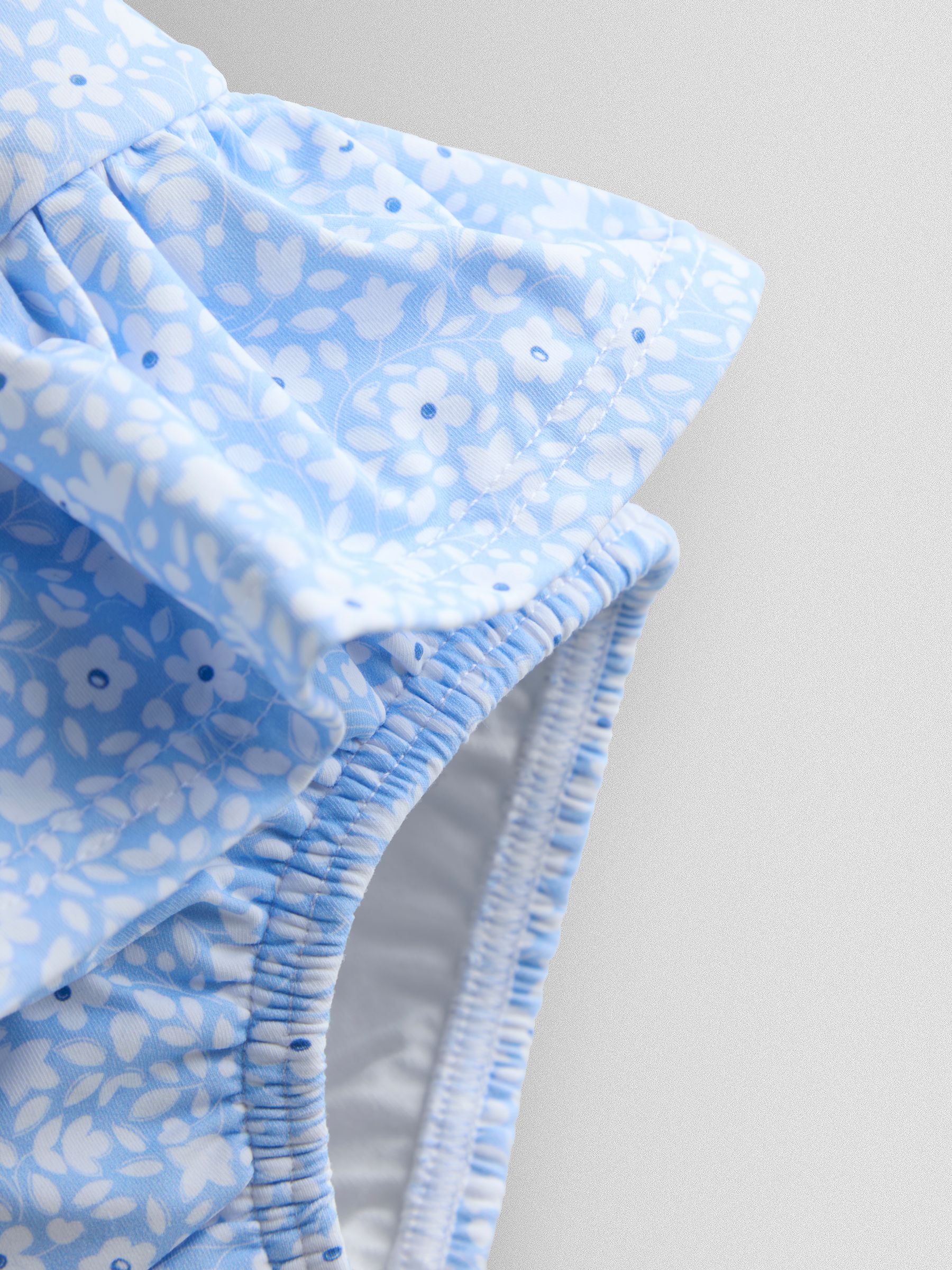 Blue Ditsy Duck Appliqué Swimsuit With Integral Nappy - Image 5 of 5