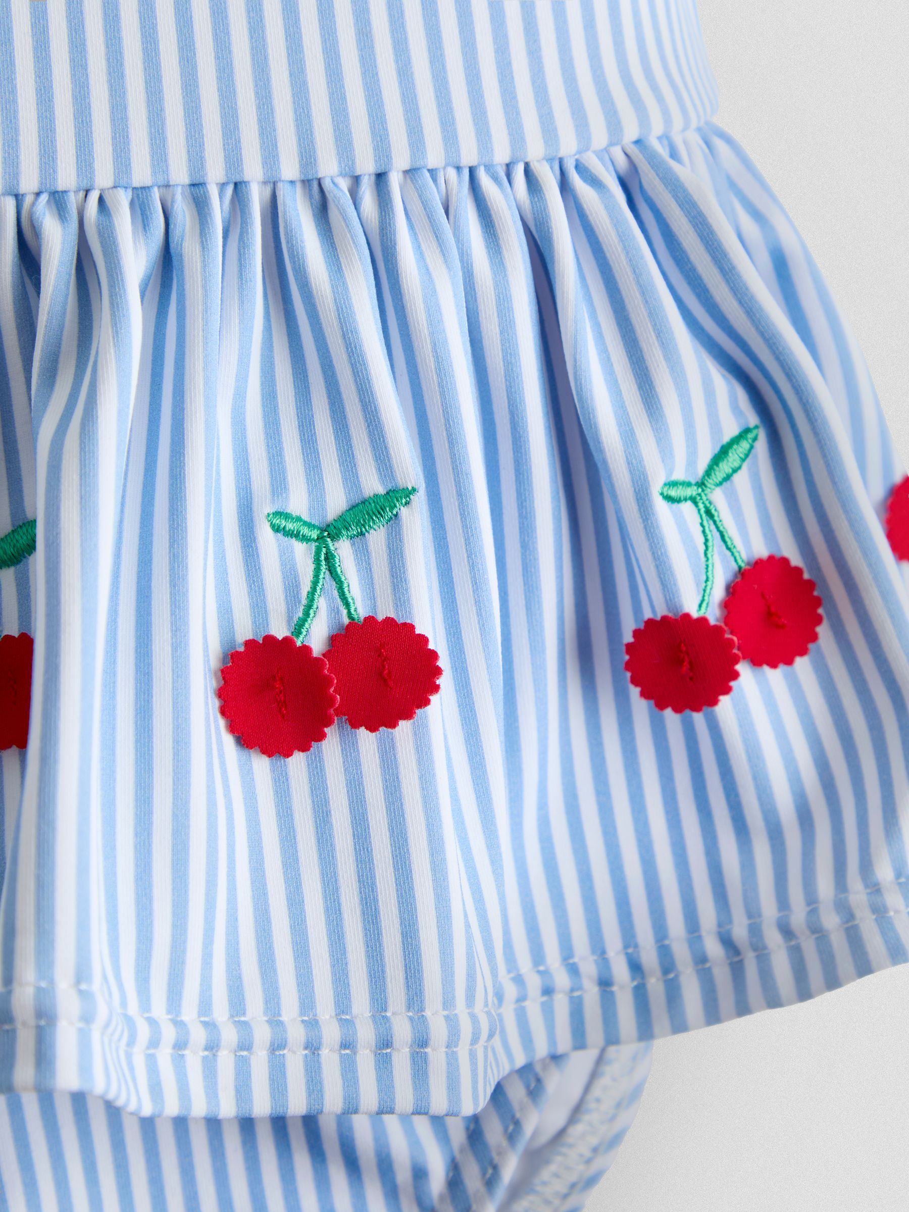 Blue Stripe Cherry Frill Swimsuit - Image 4 of 4
