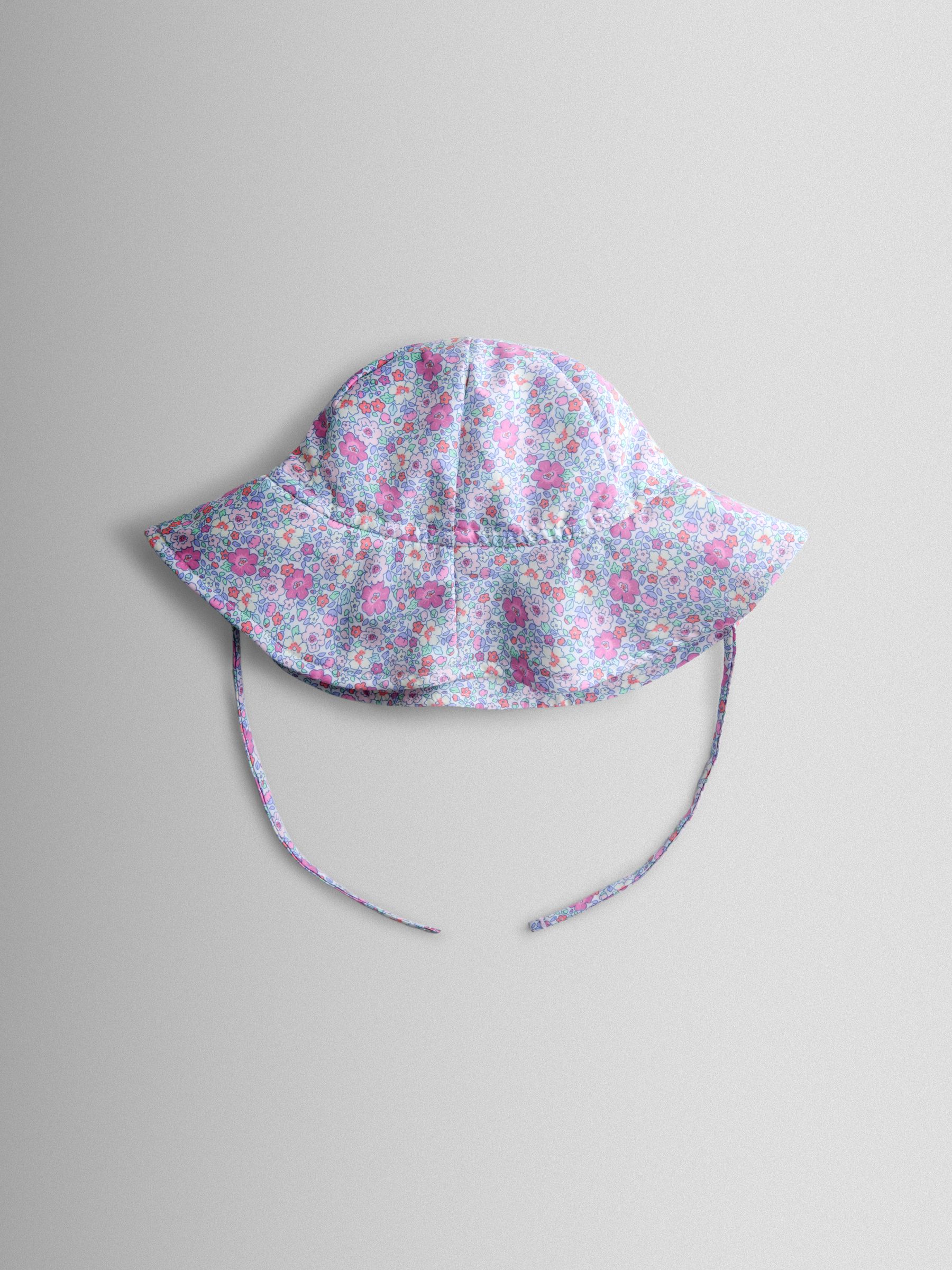 Coral Floral Floppy Sun Hat - Image 2 of 4 Coral Floral Floppy Sun Hat - Image 2 of 4