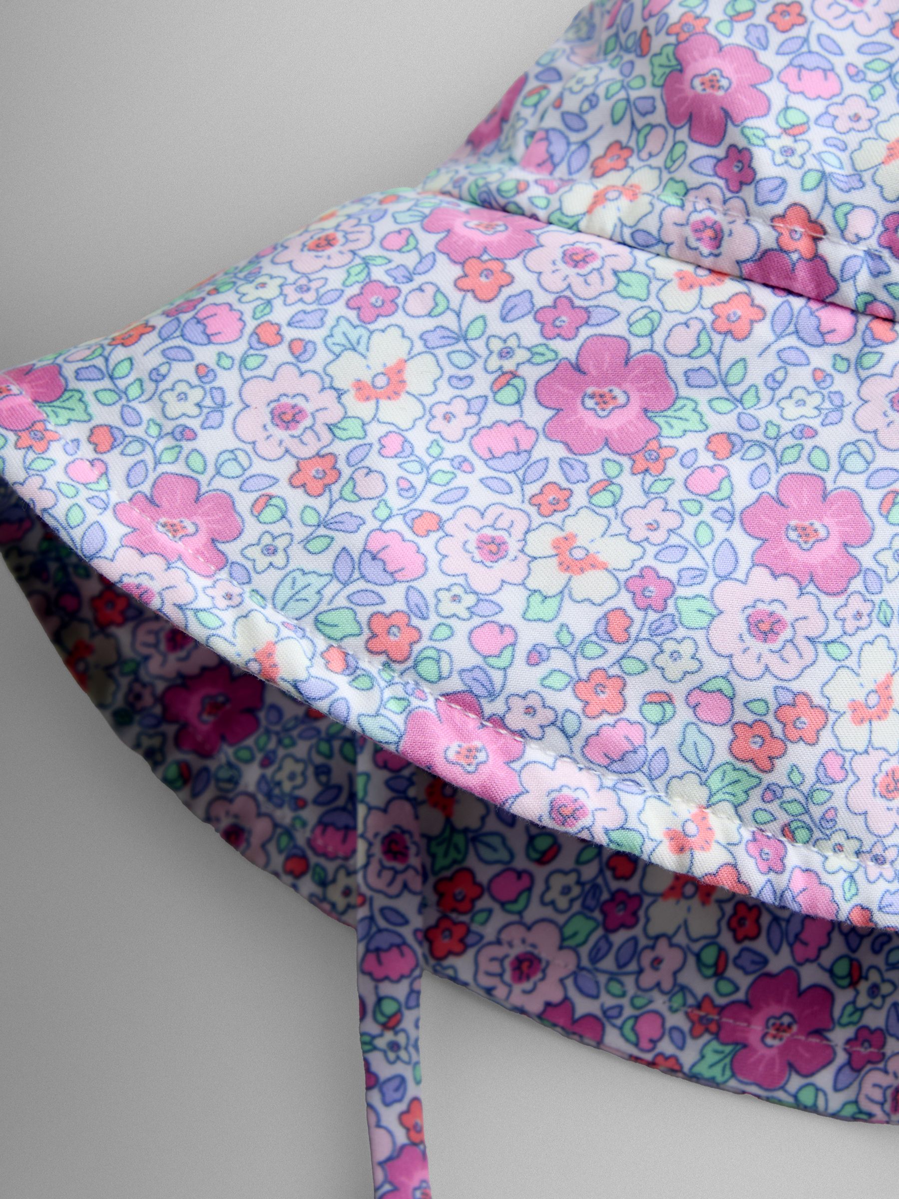 Coral Floral Floppy Sun Hat - Image 4 of 4 Coral Floral Floppy Sun Hat - Image 4 of 4