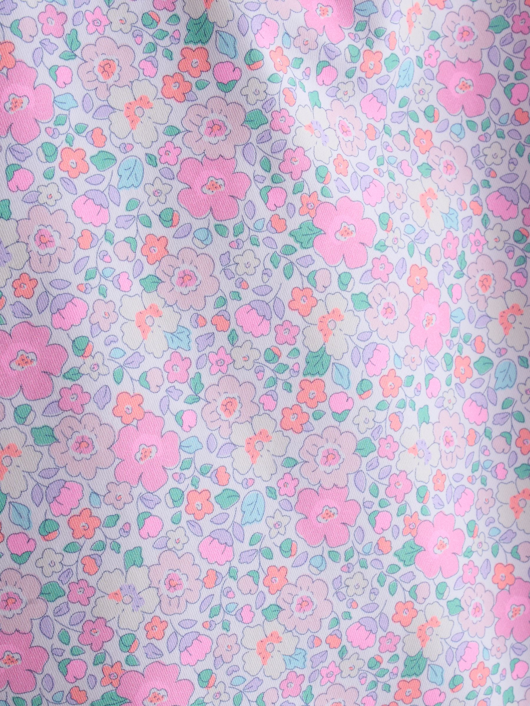 Pink Neon Ditsy Floral Asymmetric Ruffle Swimsuit - Image 5 of 5