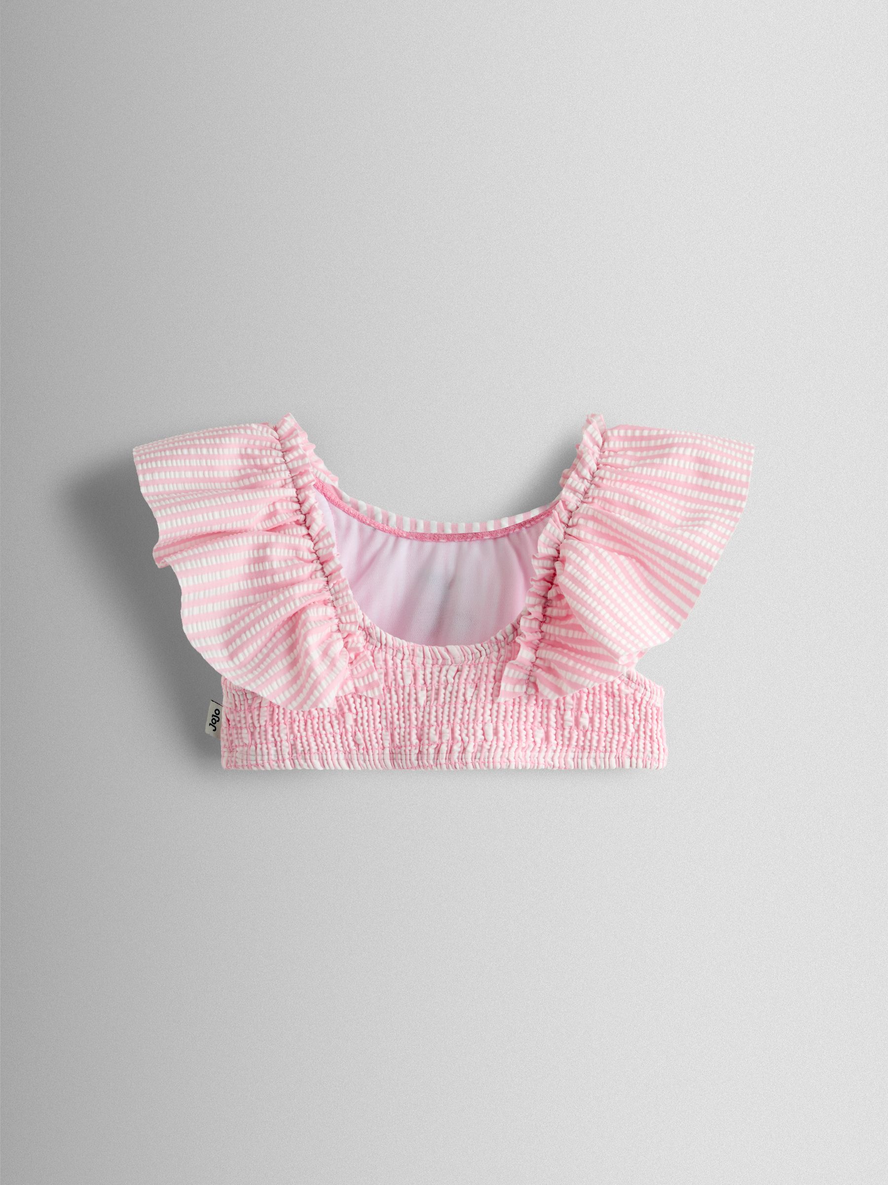 Pink Cherry Stripe Textured 2-Piece Bikini Set - Image 4 of 8