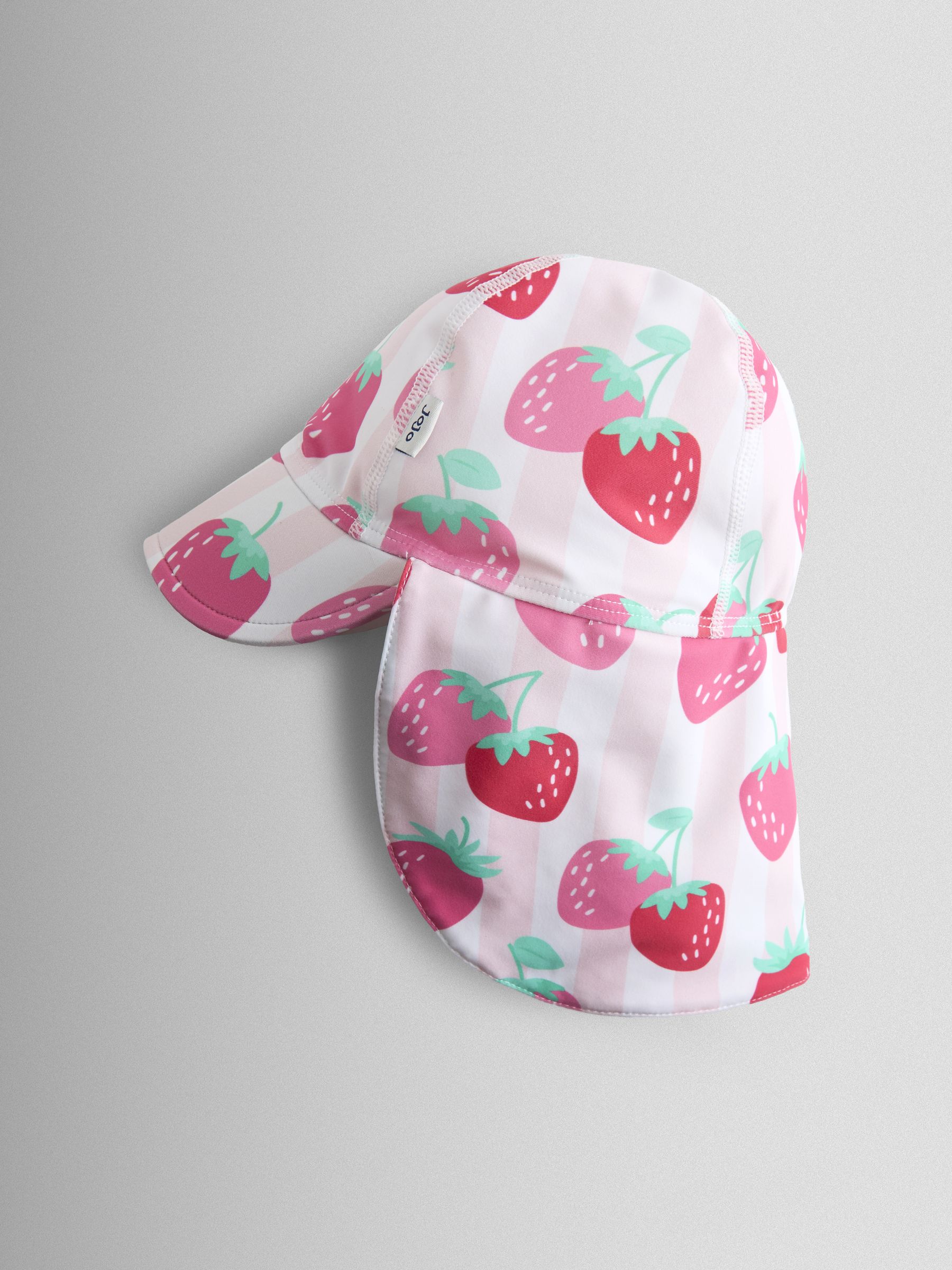 Pink Strawberry Stripe UV Sun Protection Swim Hat - Image 1 of 3