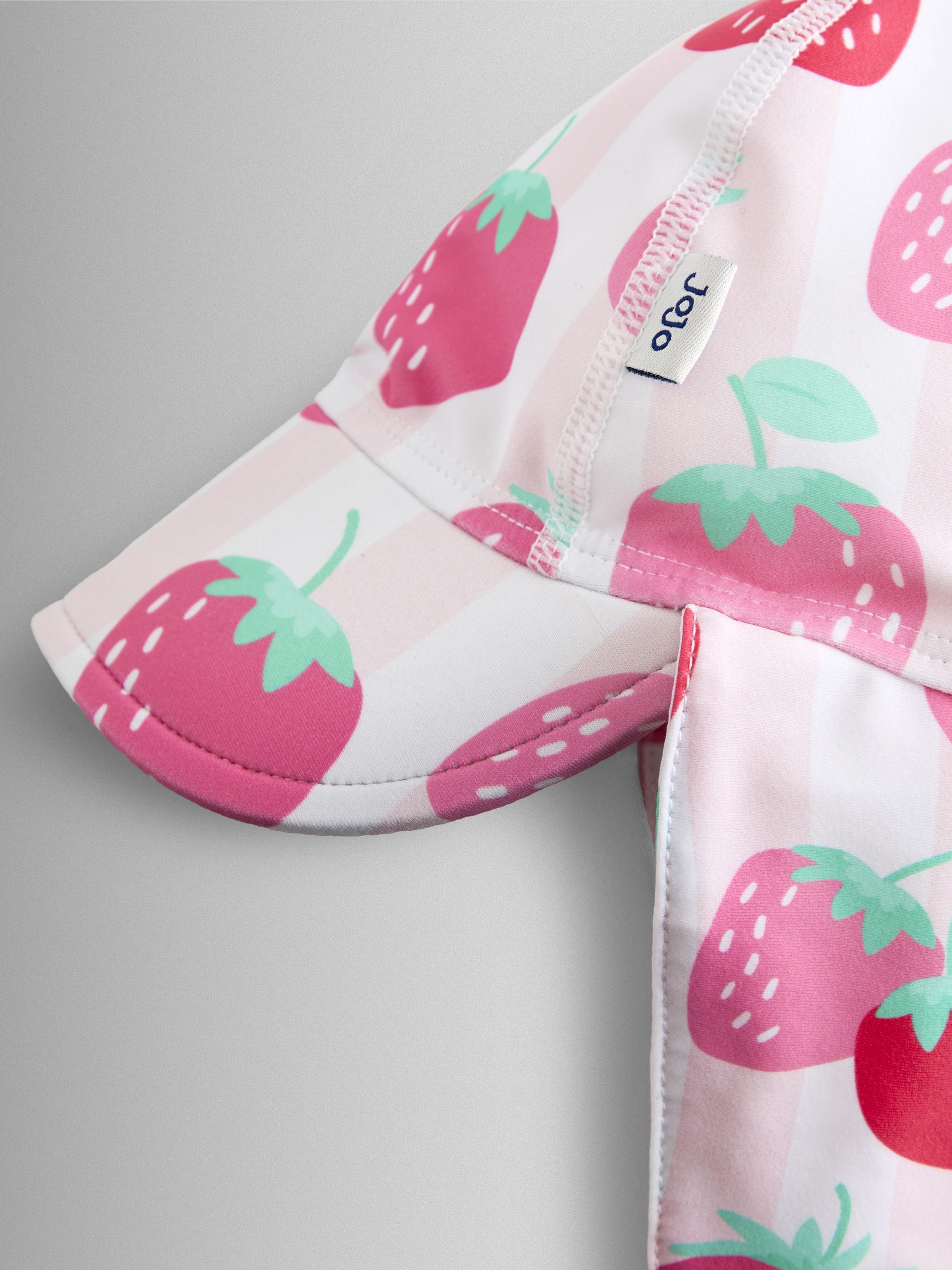 Pink Strawberry Stripe UV Sun Protection Swim Hat - Image 2 of 3