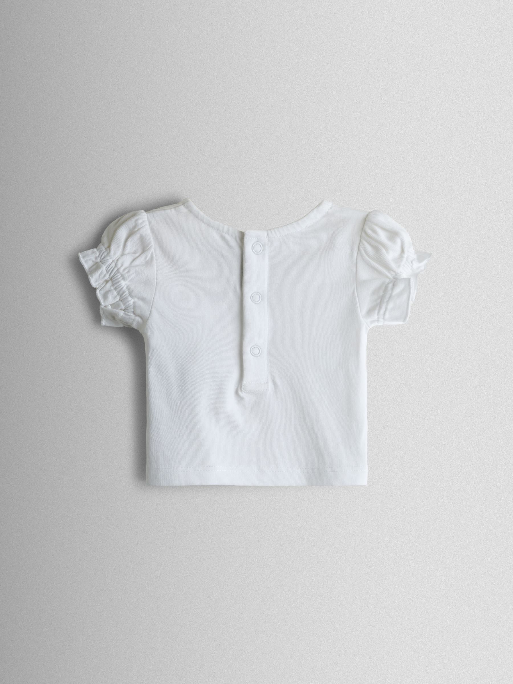 Cream Floral Spliced Dungarees T-Shirt and Hat Set - Image 5 of 9