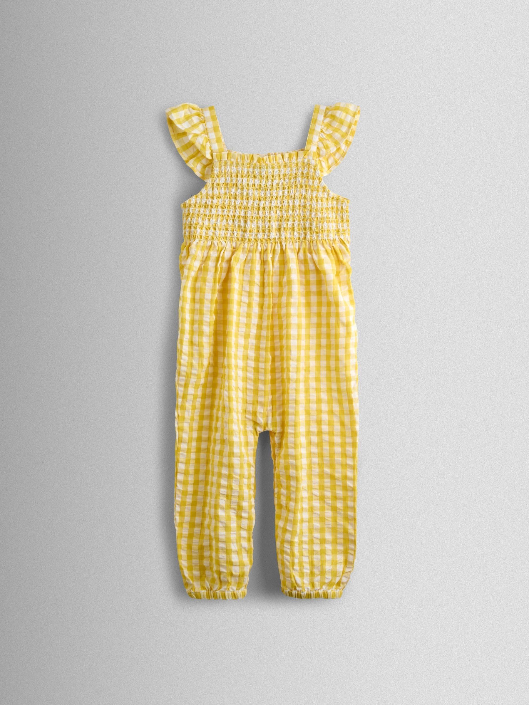 Yellow Smocked Dungaree, T-Shirt & Headband Set - Image 3 of 8