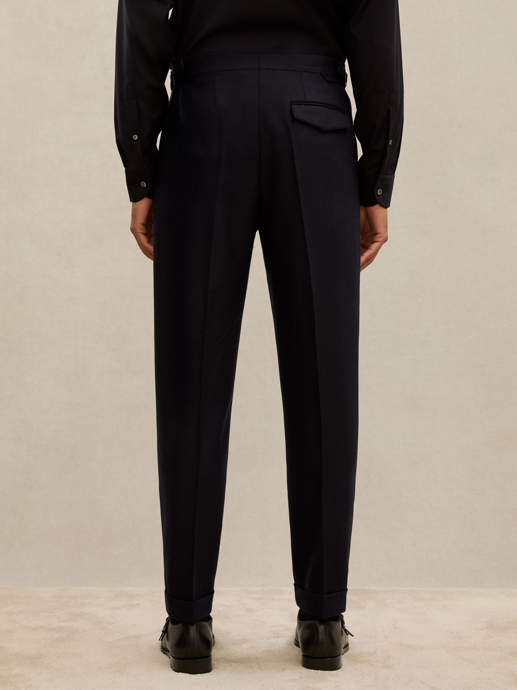 Plisované kalhoty Atelier Wool v tmavě modré barvě - Obrázek 5 z 6