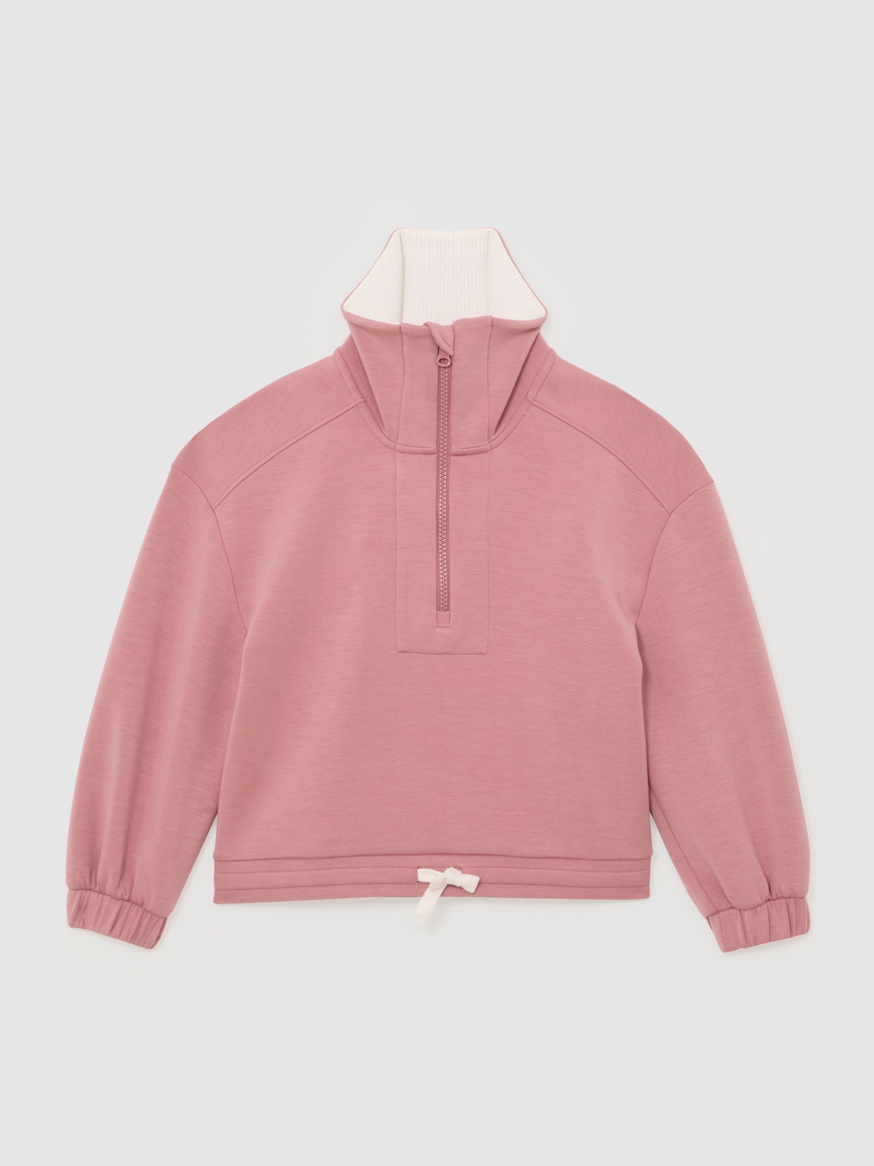 9-13 yrs Funnel-Neck Interlock Zip Sweatshirt in Rose - Image 2 of 4