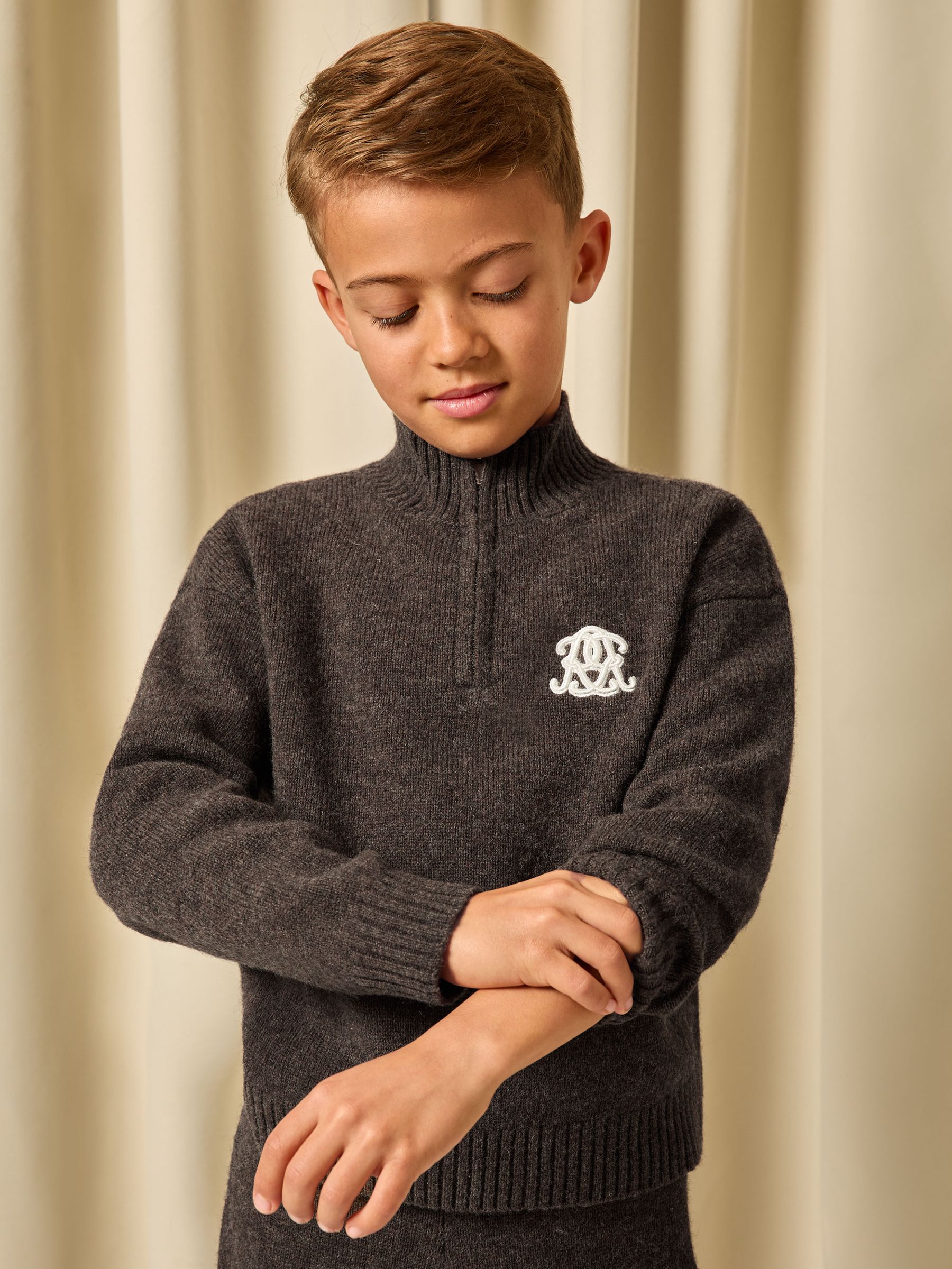 Monogram Relaxed Half-zip Jumper Wool-blend Unisex Fit