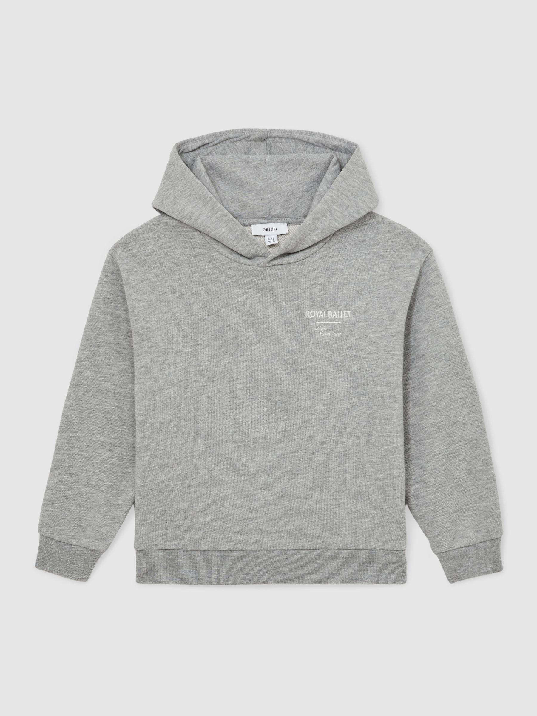 13-14 yrs Reiss | Royal Ballet Logo Unisex Fit Hoodie in Grey Melange - Image 1 of 5