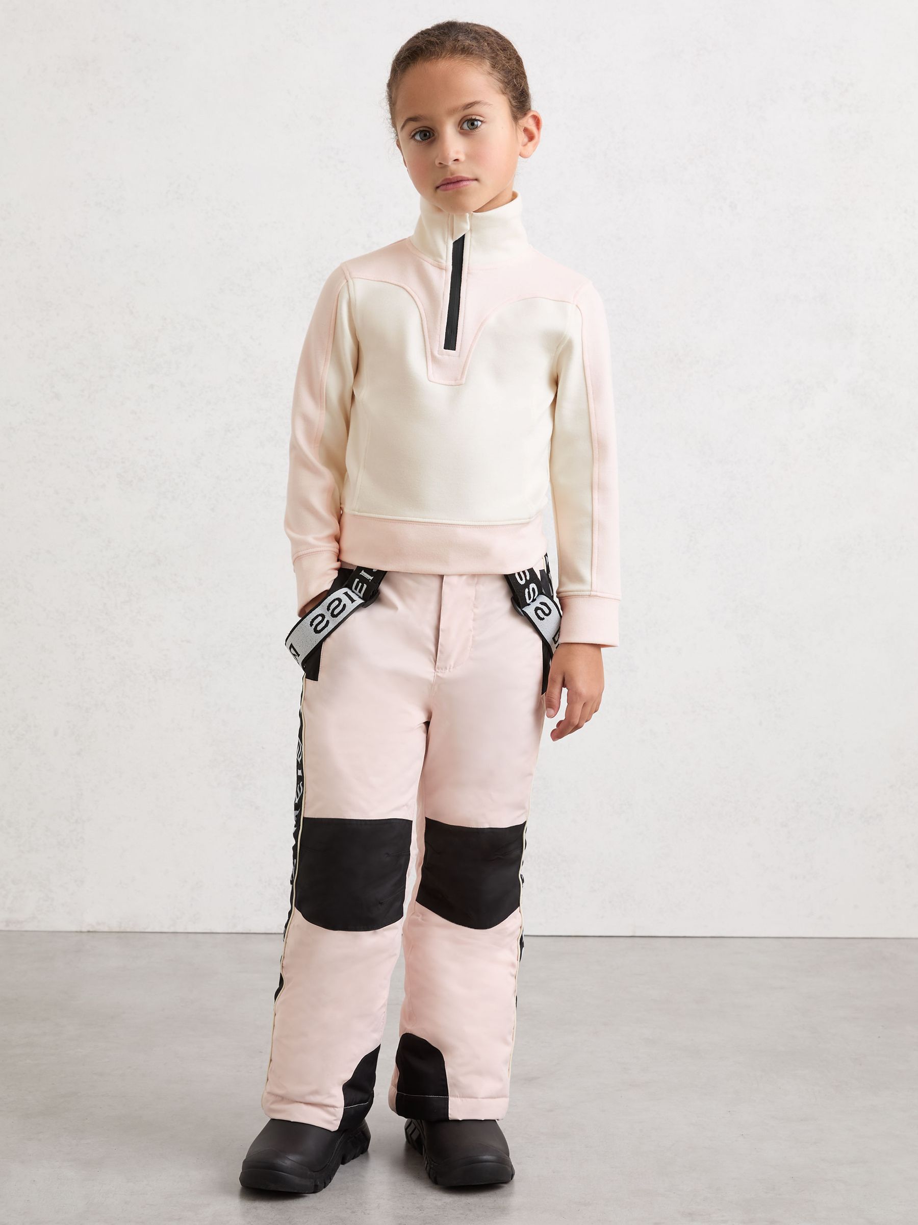 9-13 yrs Colour-Block Half-Zip Base Layer Top in Neutral - Image 1 of 6