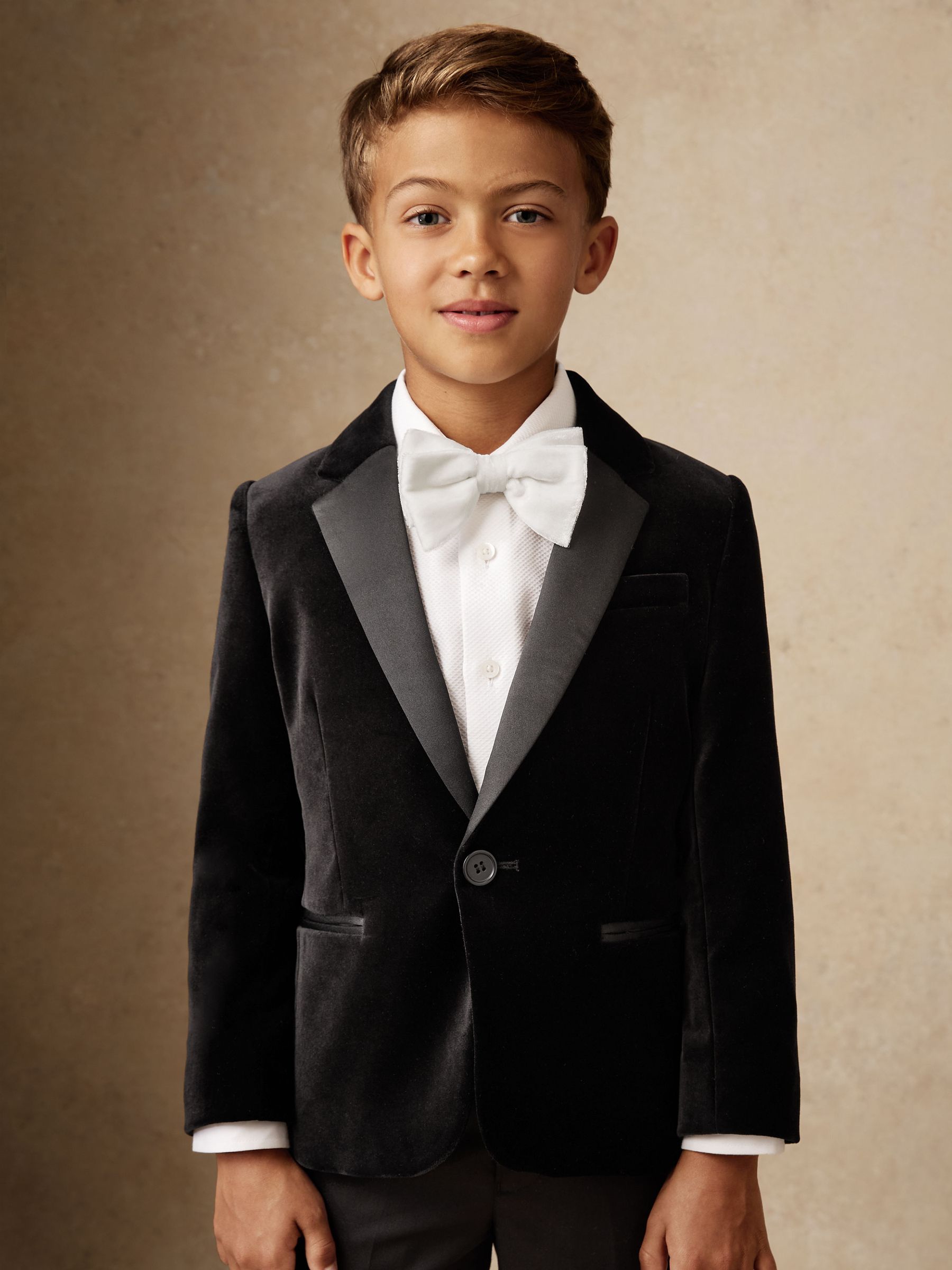 Velvet Bow Tie in Ivory - Image 2 of 5