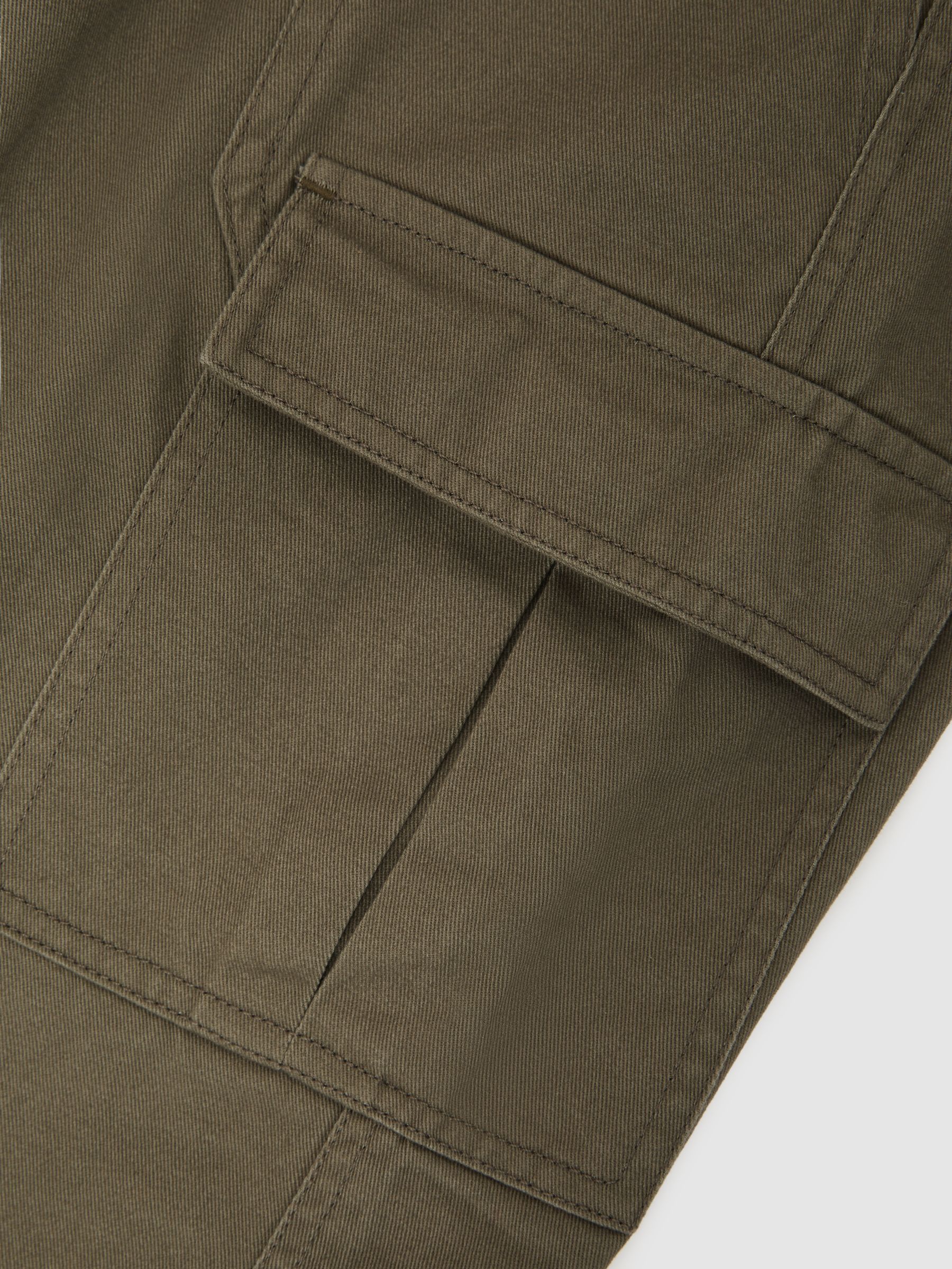 13-14 yrs Cotton Cuffed Cargo Trousers in Khaki - Image 6 of 6