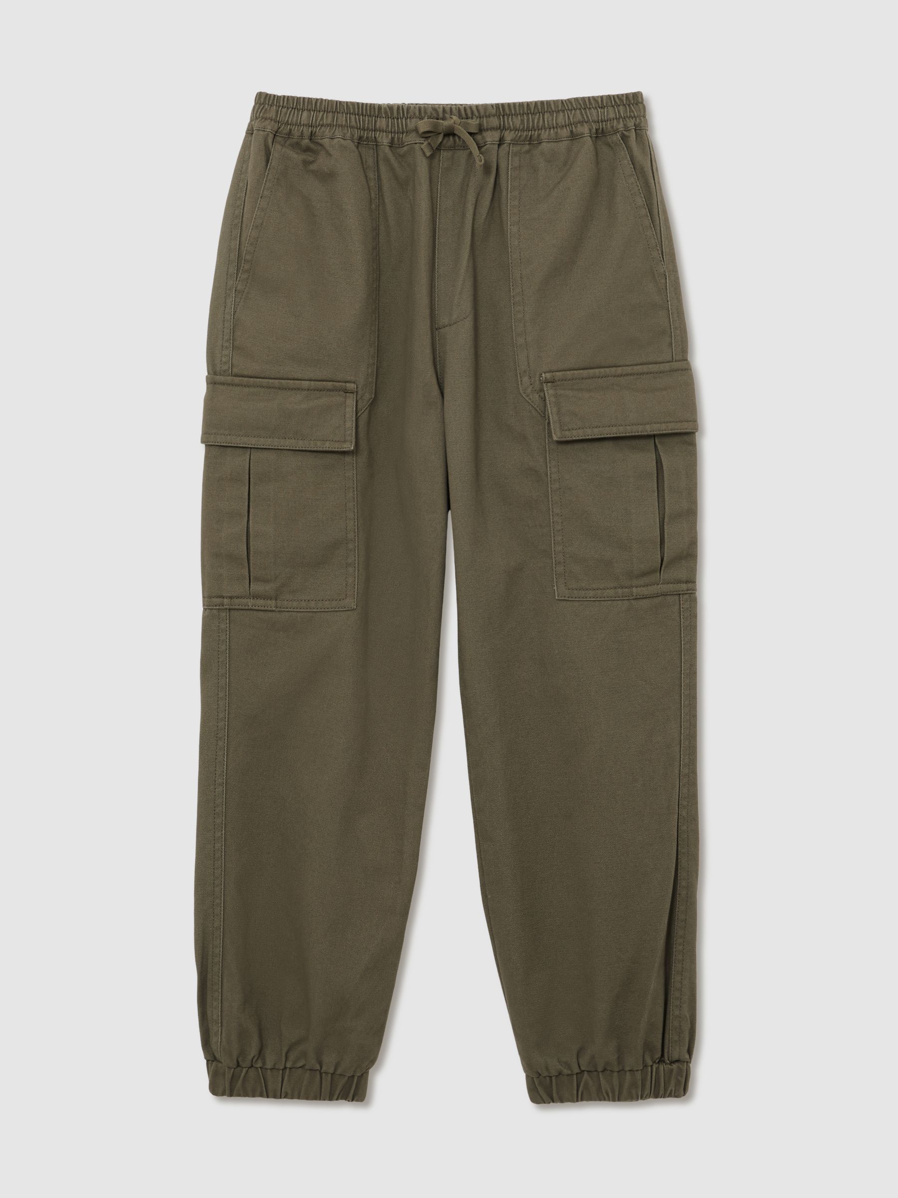 Cotton Cuffed Cargo Trousers in Khaki - Image 2 of 6 Cotton Cuffed Cargo Trousers in Khaki - Image 2 of 6