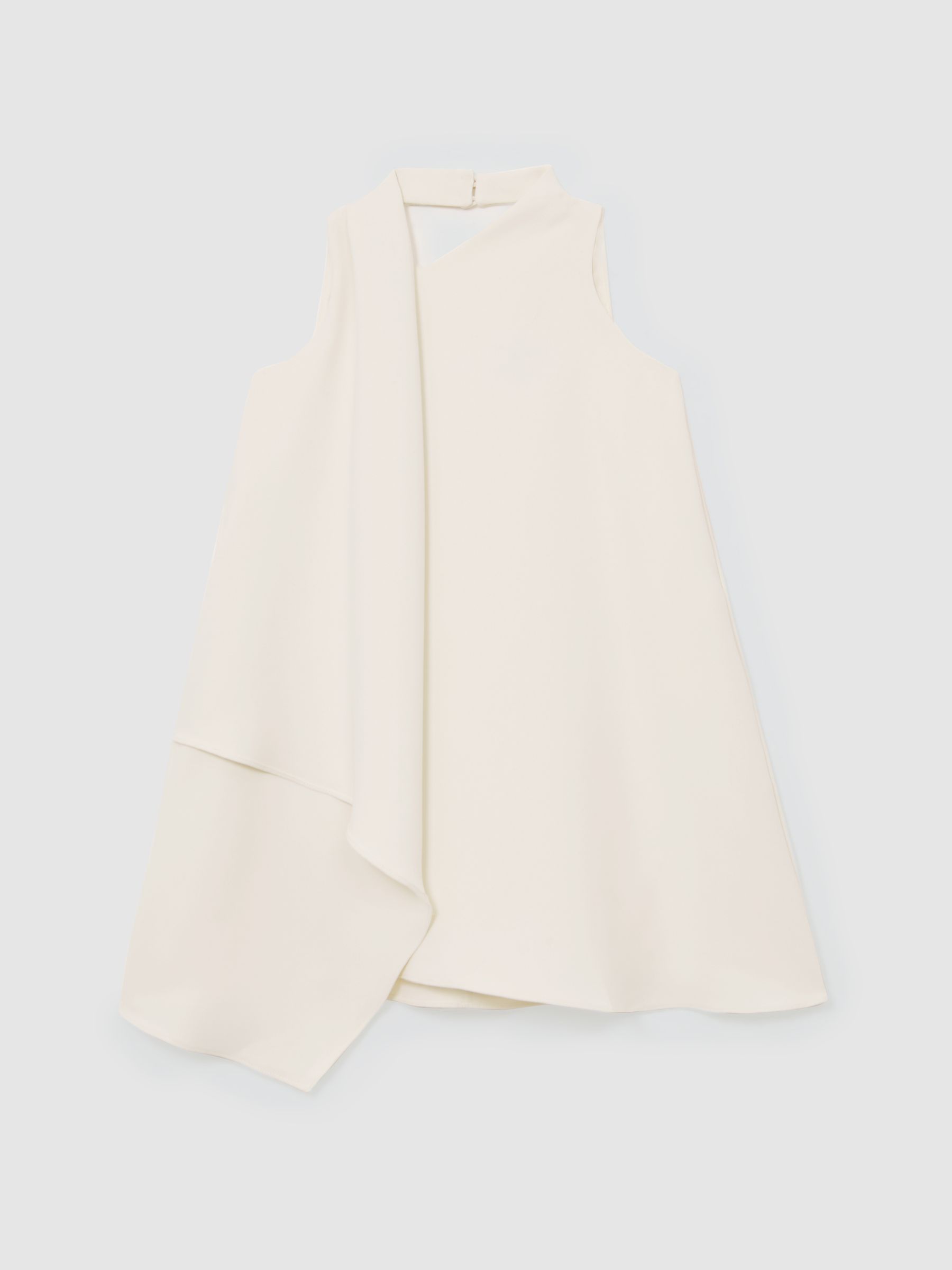 13-14 yrs Draped Sleeveless Shift Dress in Ivory - Image 1 of 6