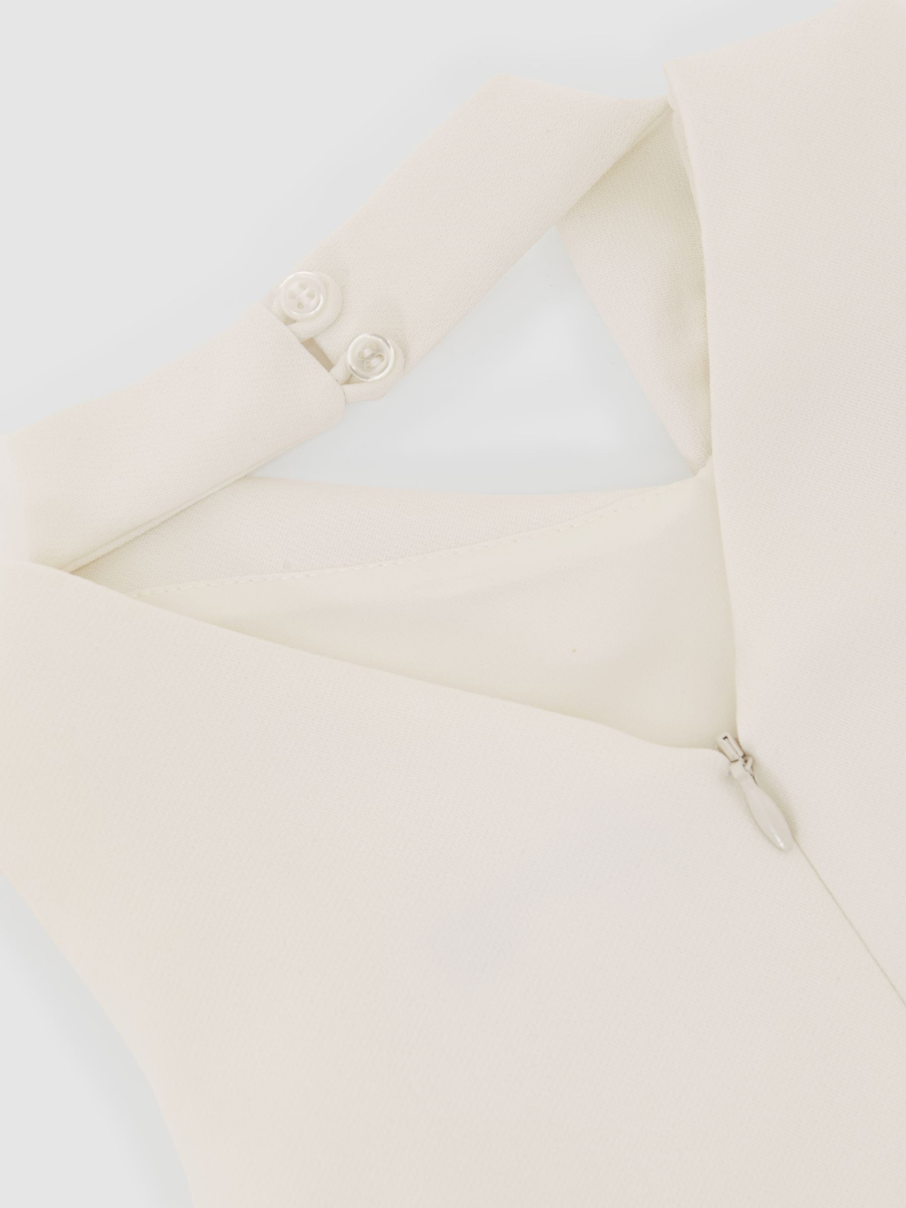 13-14 yrs Draped Sleeveless Shift Dress in Ivory - Image 6 of 6