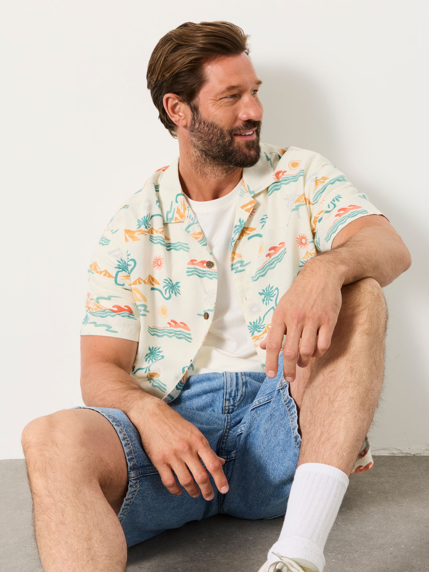 Multi Short Sleeve Scene Print Shirt - Image 3 of 6