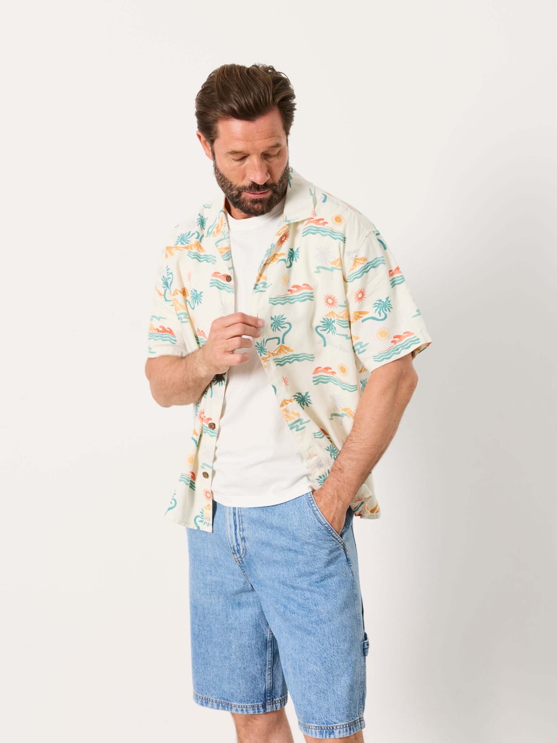 Multi Short Sleeve Scene Print Shirt - Image 5 of 6