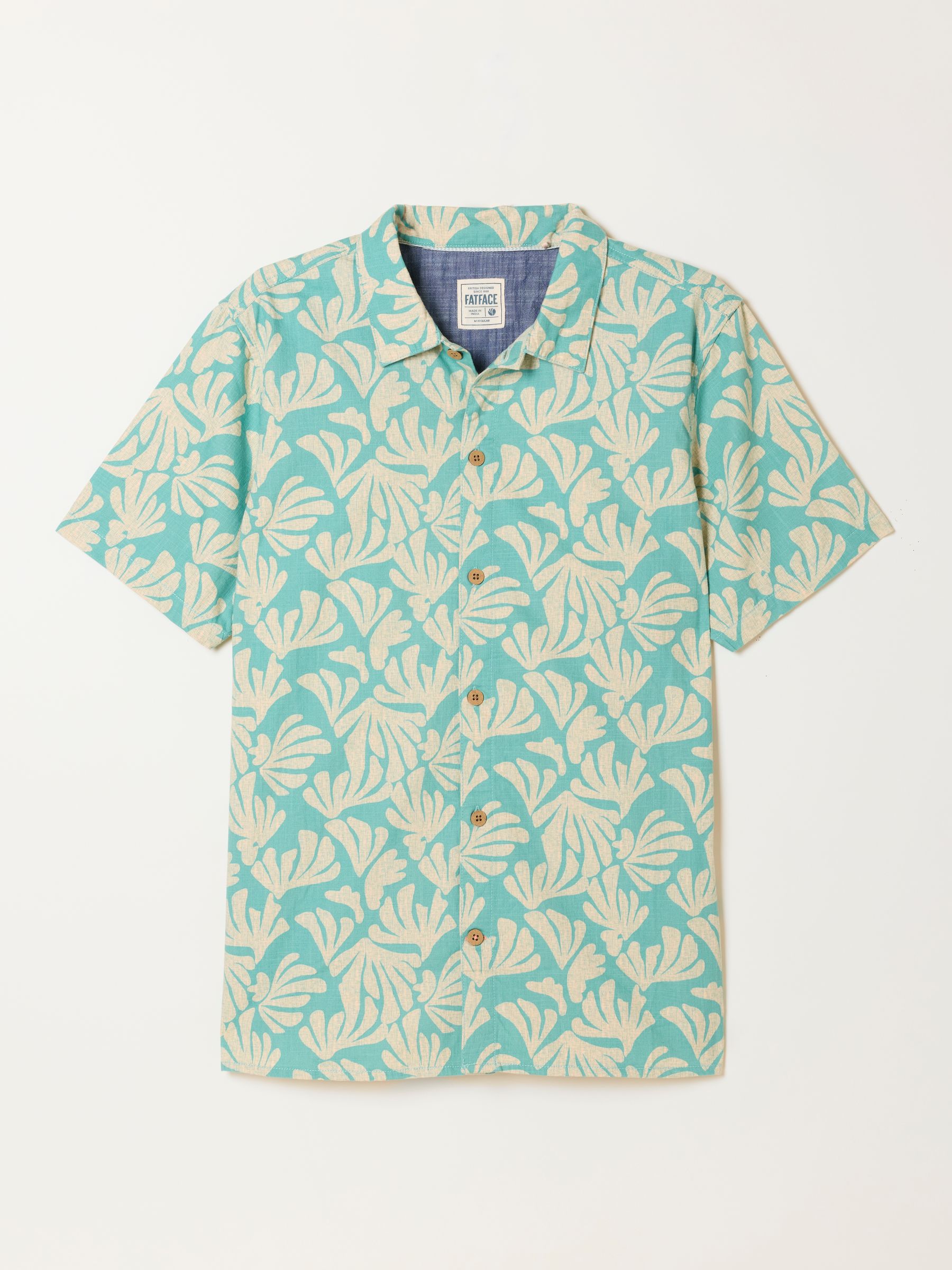 Light Teal Short Sleeve Coral Print Shirt - Image 6 of 6