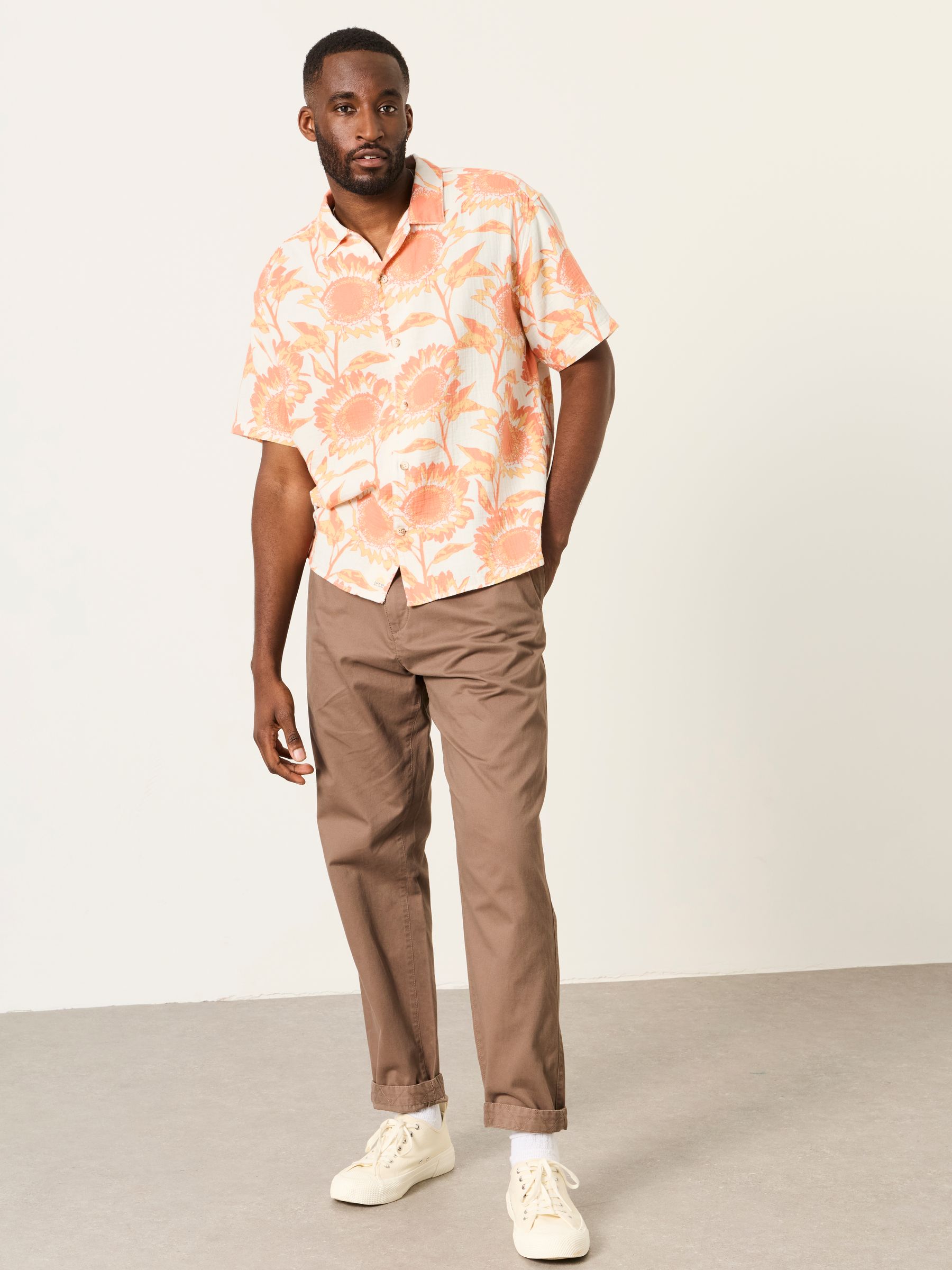 Multi Short Sleeve Relaxed Fit Sunflower Print Shirt - Image 3 of 7
