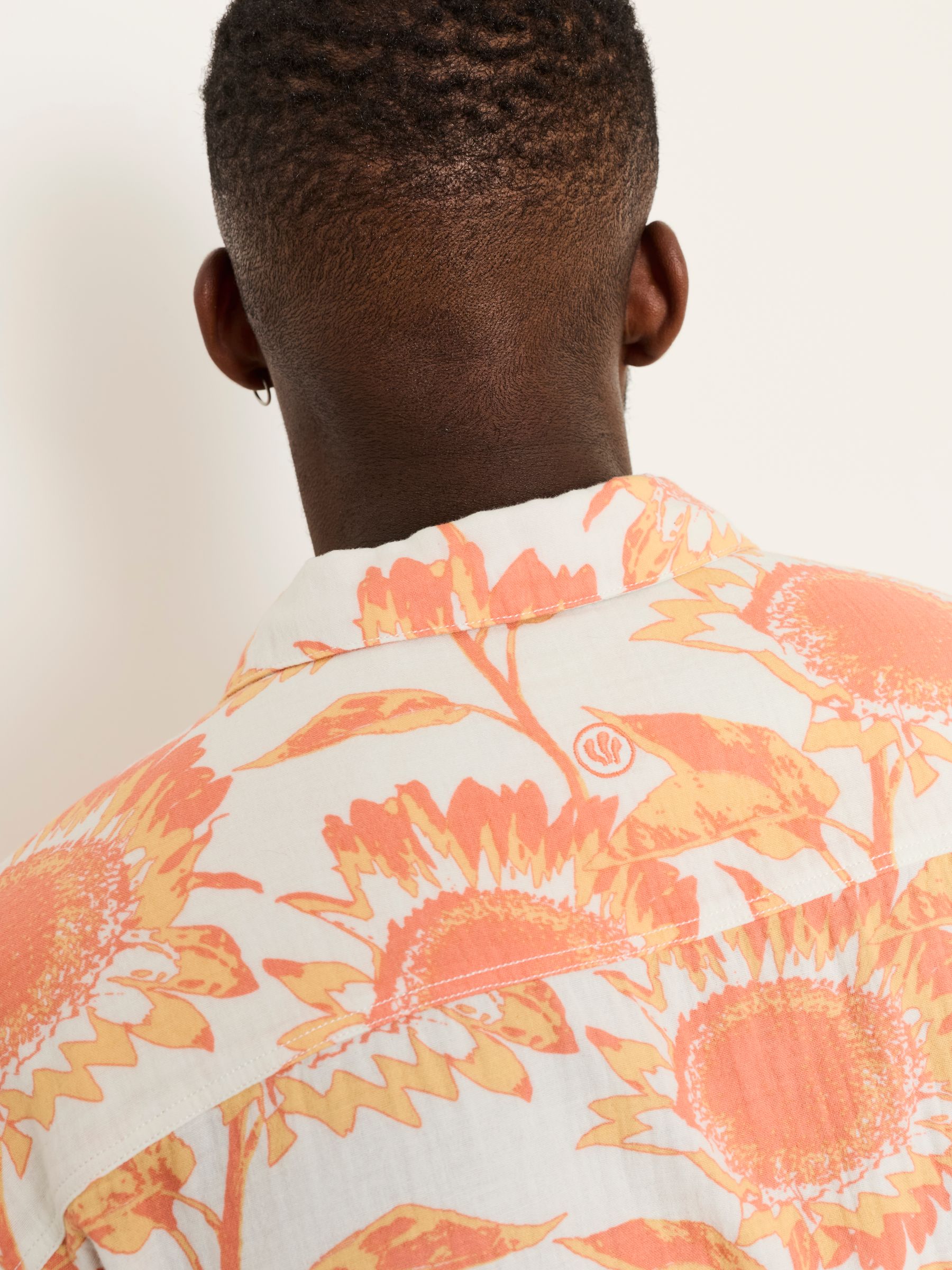 Multi Short Sleeve Relaxed Fit Sunflower Print Shirt - Image 6 of 7