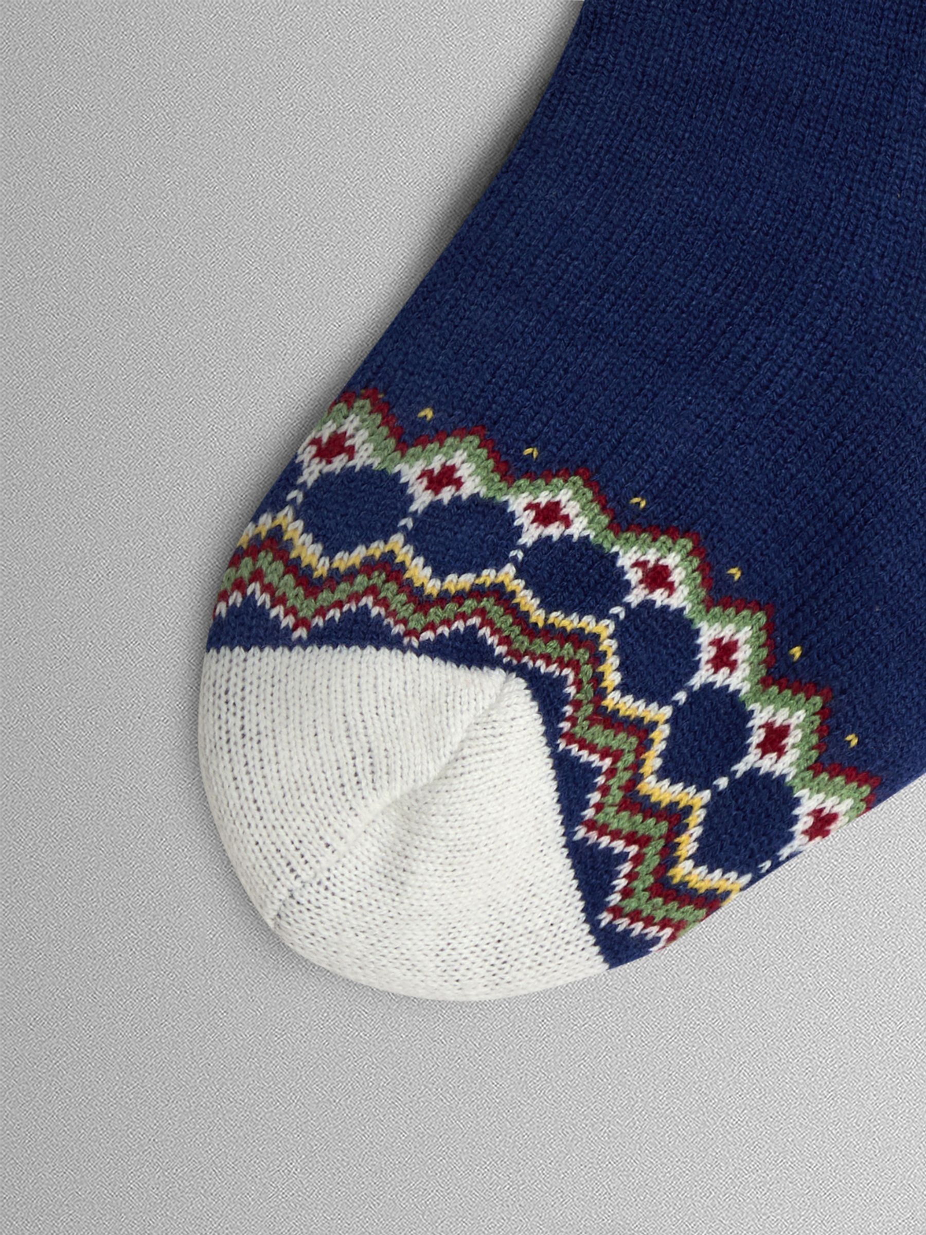 Personalised Blue Reindeer Knitted Stocking - Image 3 of 3