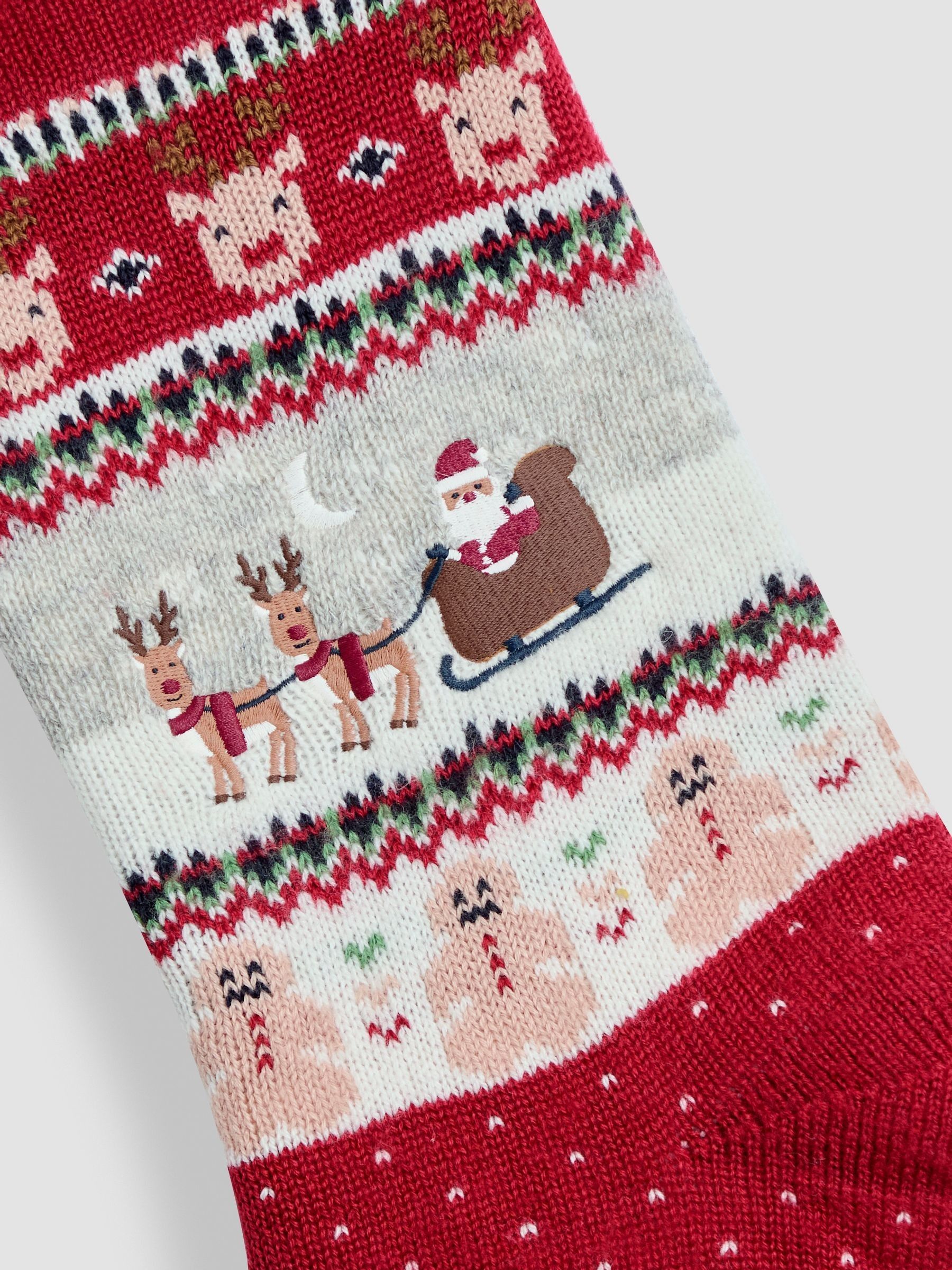 Personalised Christmas Scene Knitted Stocking - Image 2 of 2