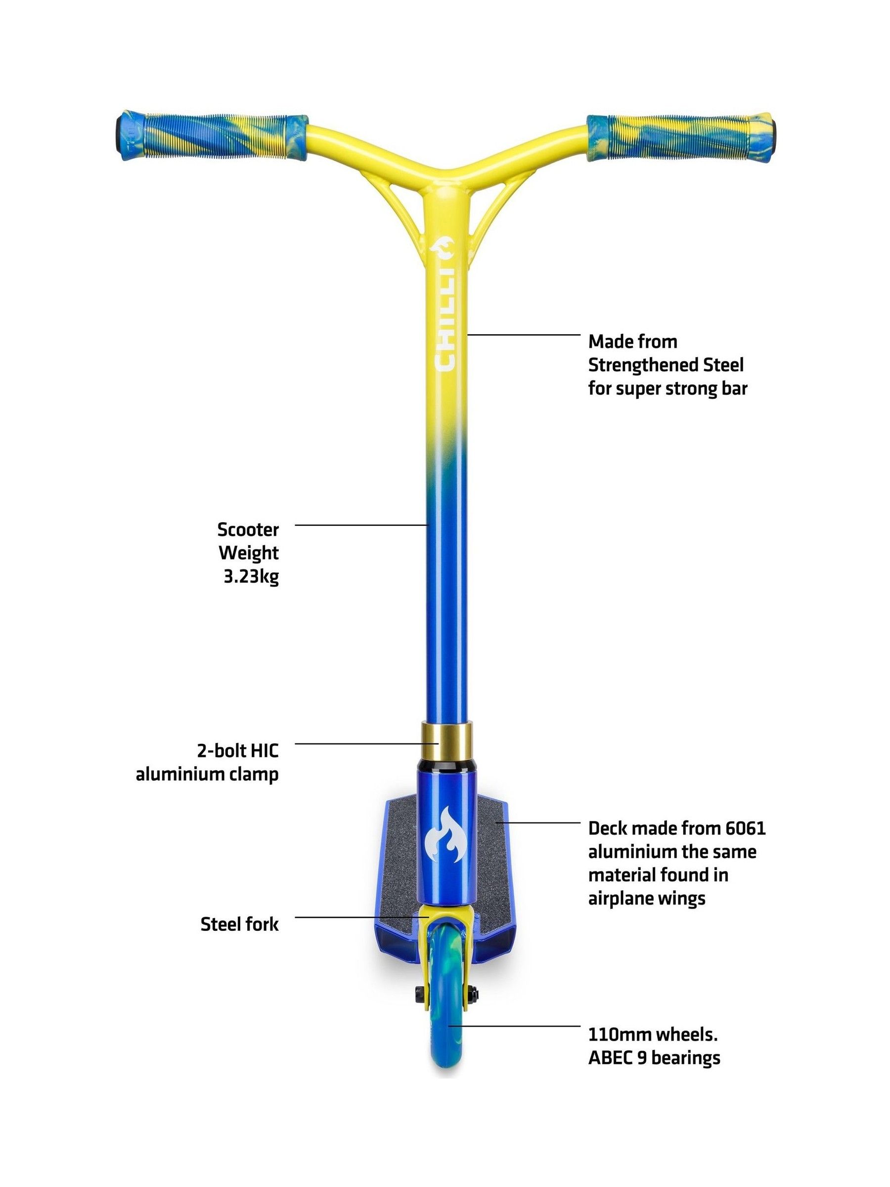 Blue/Yellow Chilli Pro Jumpstart Scooter - Image 2 of 6