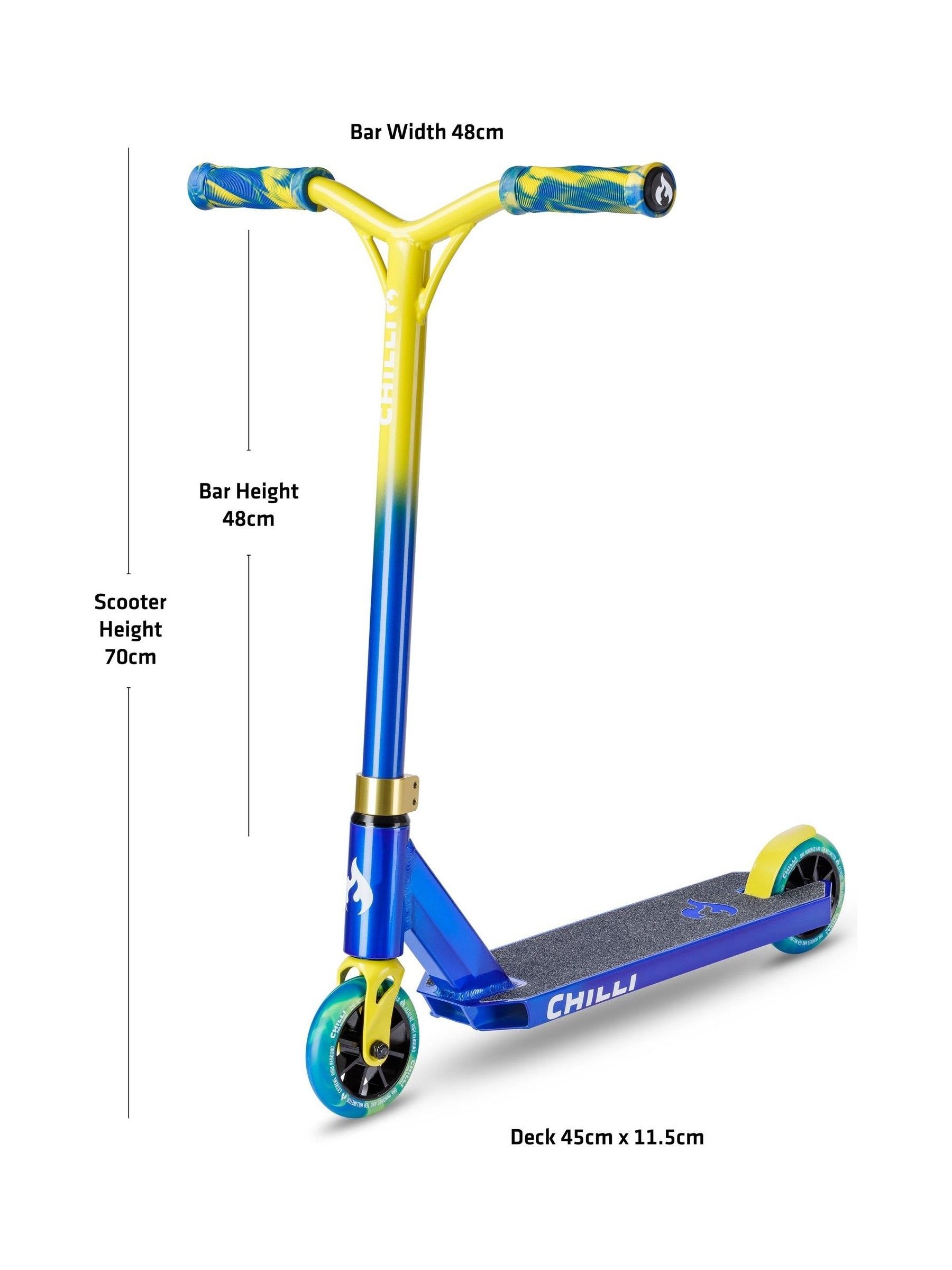 Blue/Yellow Chilli Pro Jumpstart Scooter - Image 4 of 6