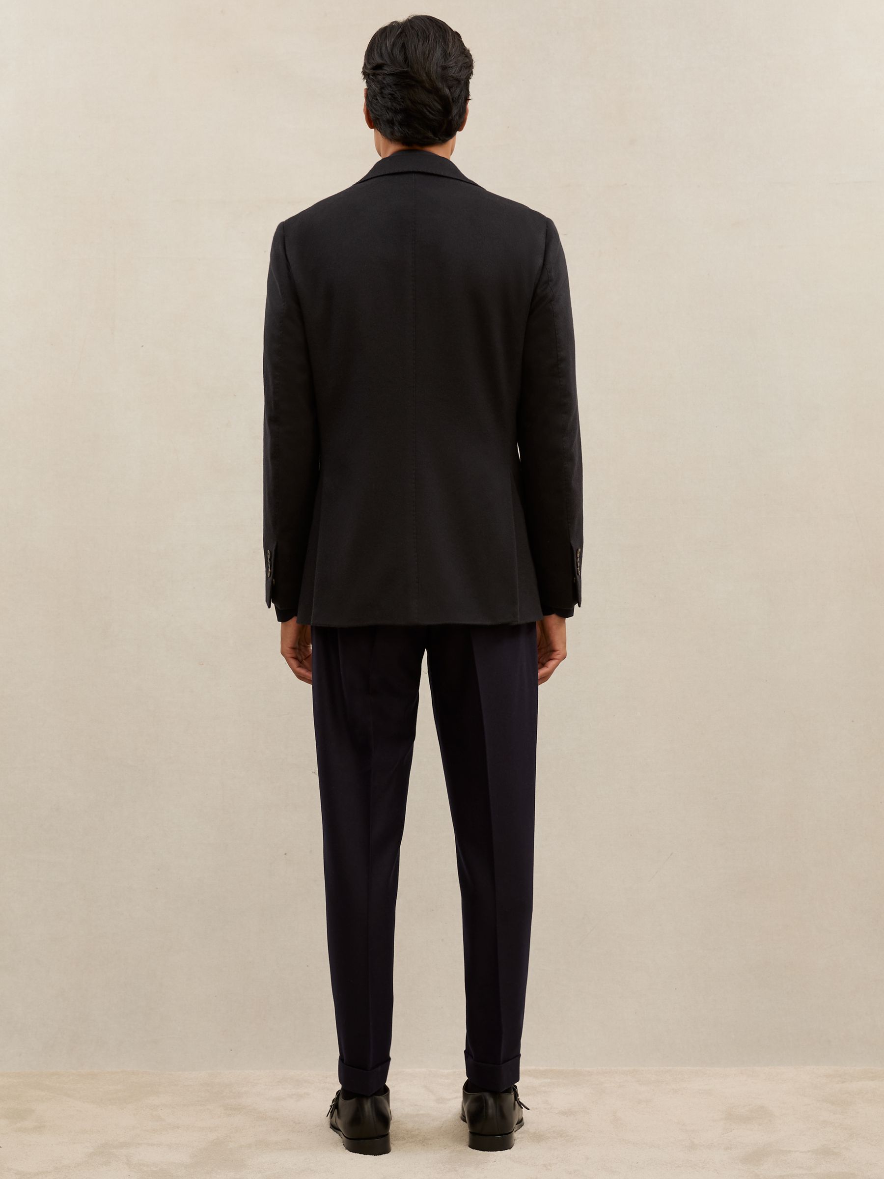 Kašmírový blejzr Atelier s jednořadým zapínáním v tmavě modré barvě, padnoucí střih - Obrázek 5 z 8