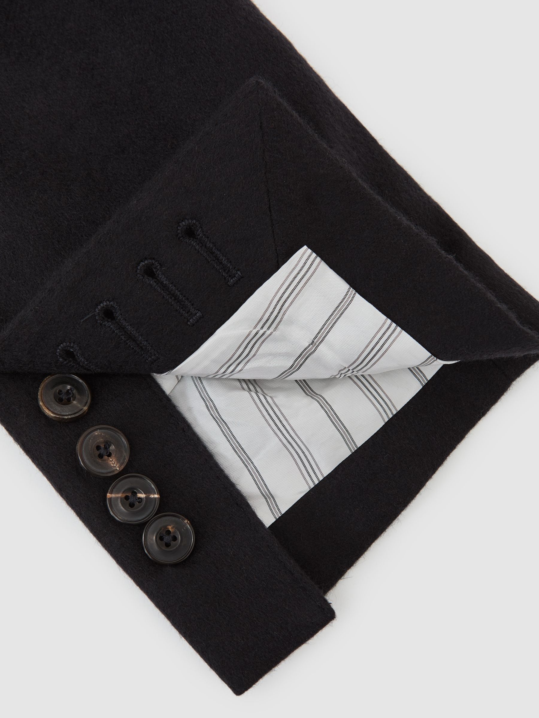 Kašmírový blejzr Atelier s jednořadým zapínáním v tmavě modré barvě, padnoucí střih - Obrázek 7 z 8