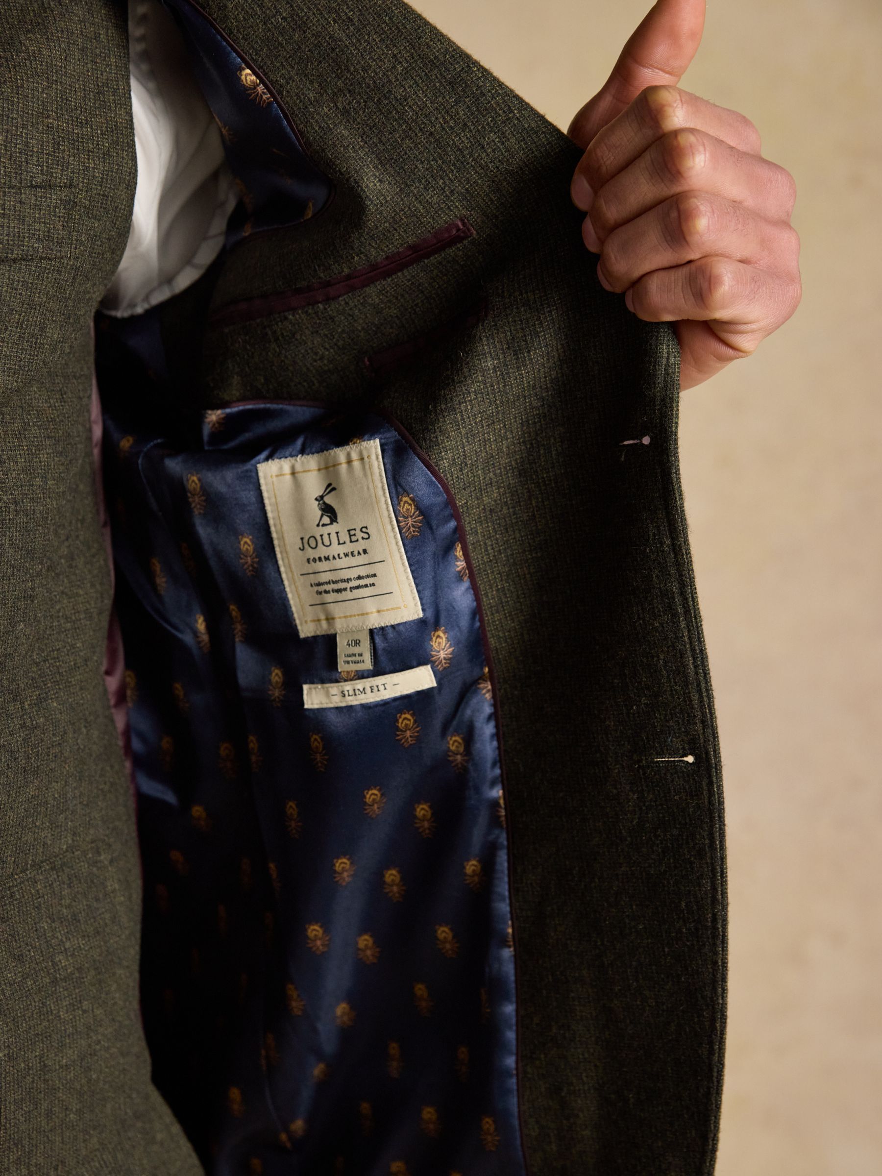 Green Wool Blend Texture Suit Jacket - Image 11 of 14