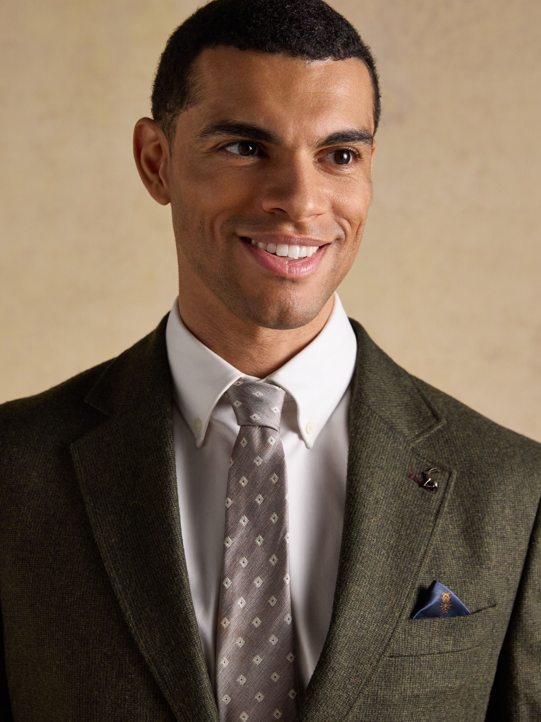 Green Wool Blend Texture Suit Jacket - Image 5 of 14