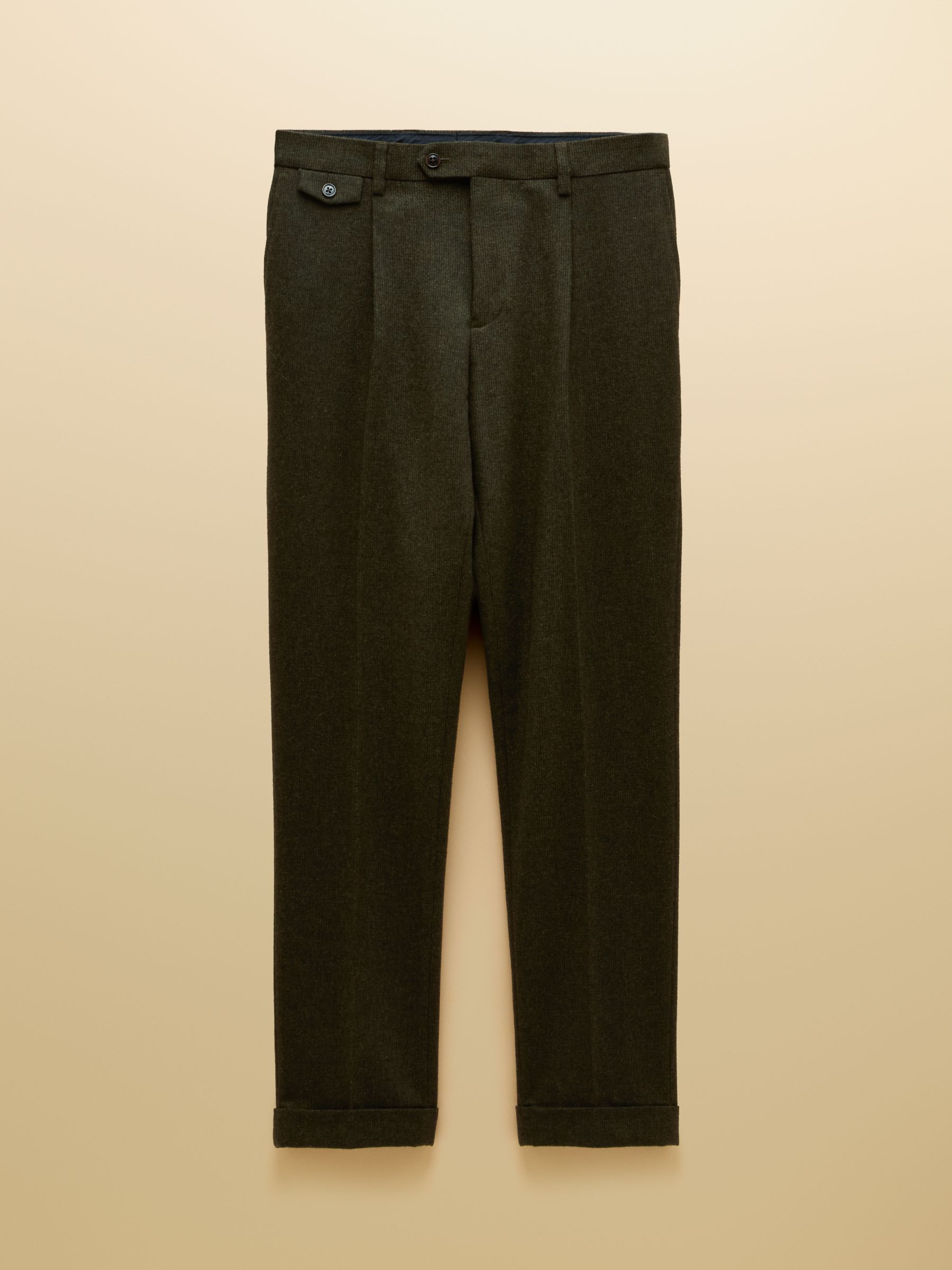 Green Wool Blend Texture Suit Trousers - Image 10 of 10