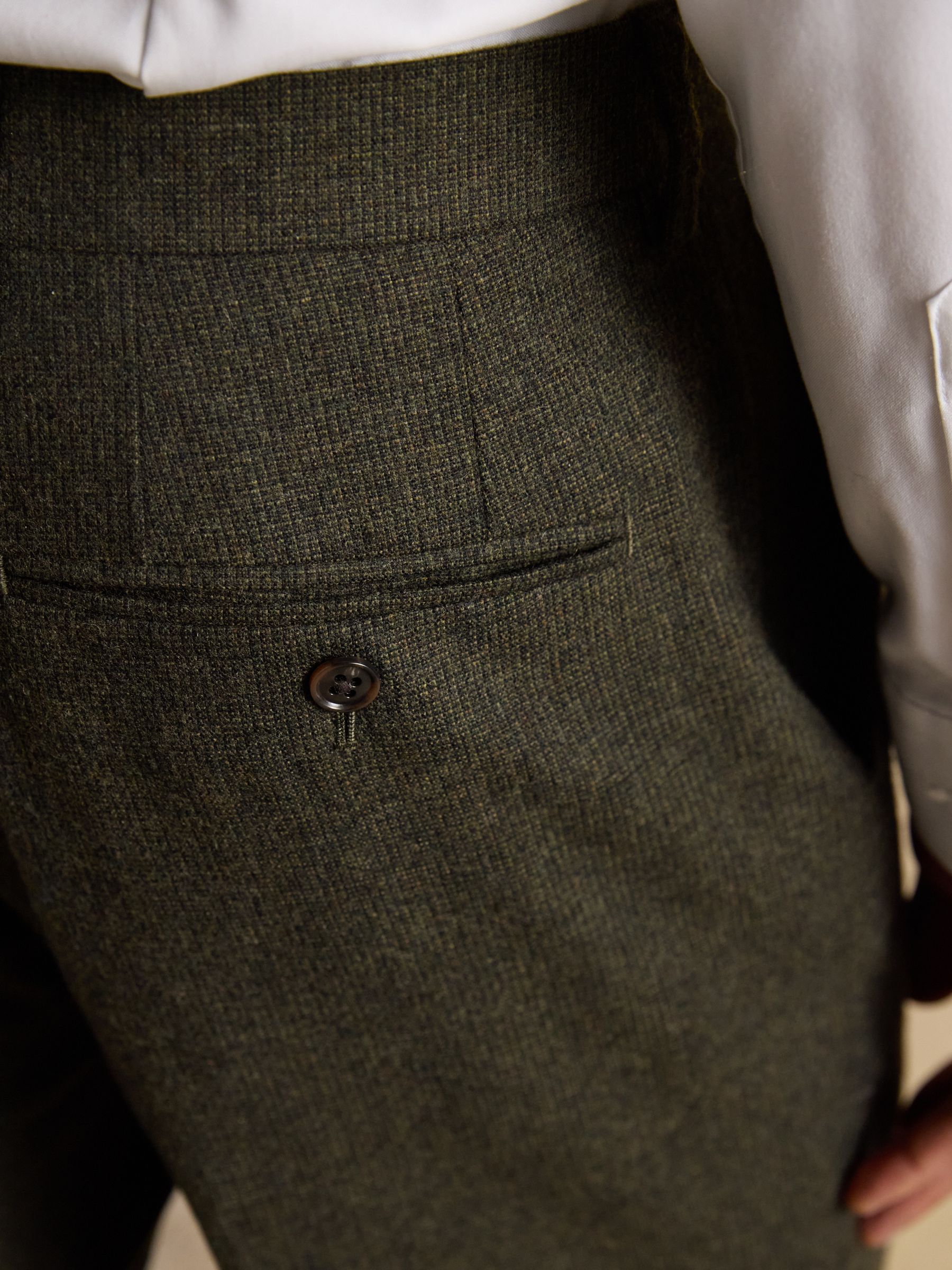 Green Wool Blend Texture Suit Trousers - Image 8 of 10