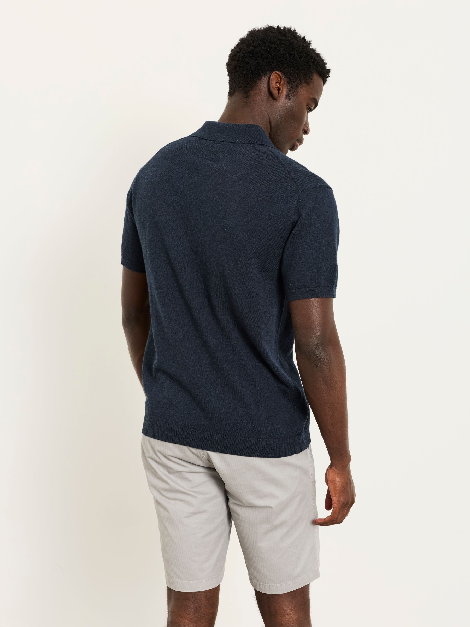 Rye Navy Knitted Polo Shirt - Image 2 of 6
