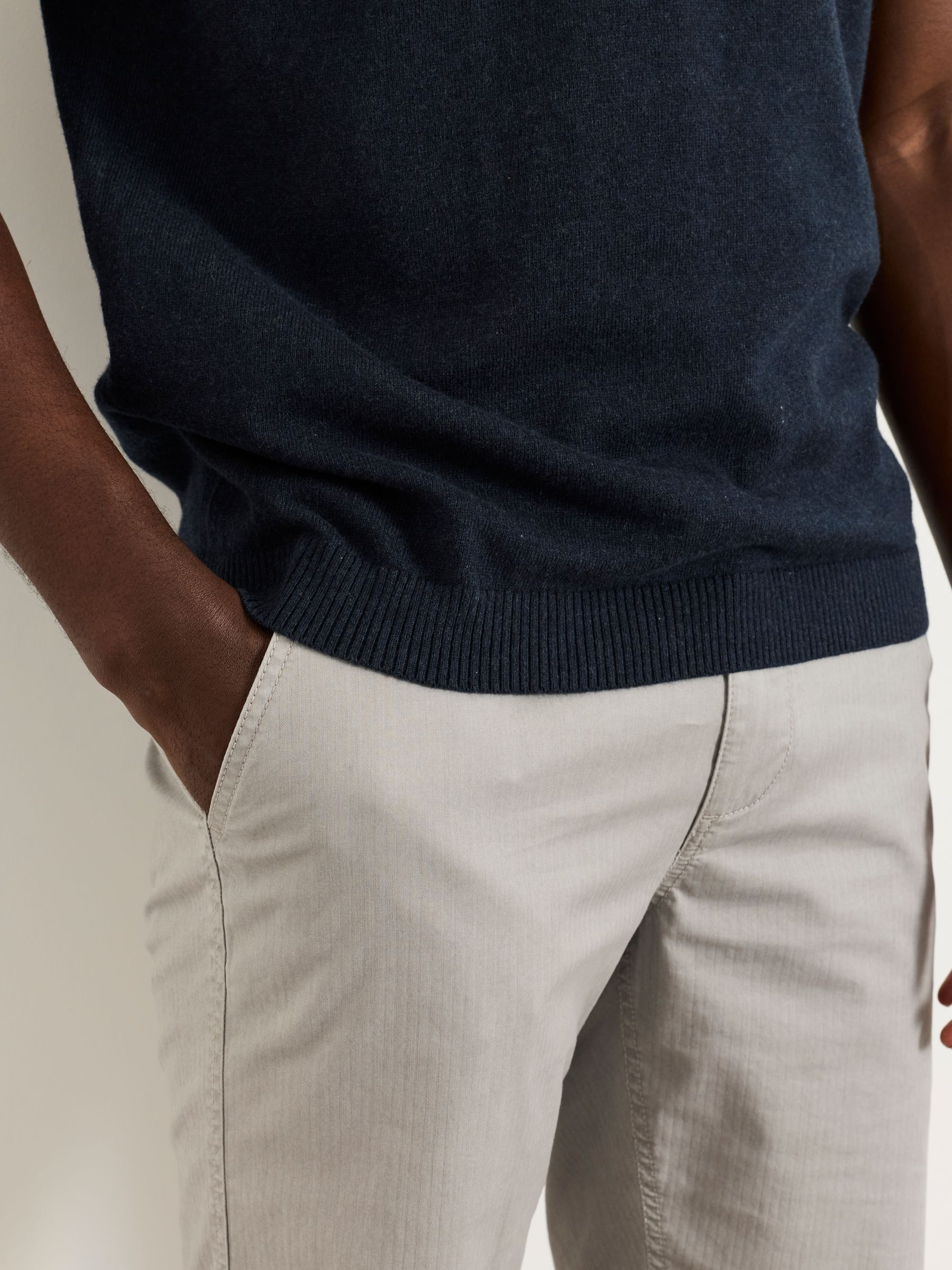 Rye Navy Knitted Polo Shirt - Image 3 of 6