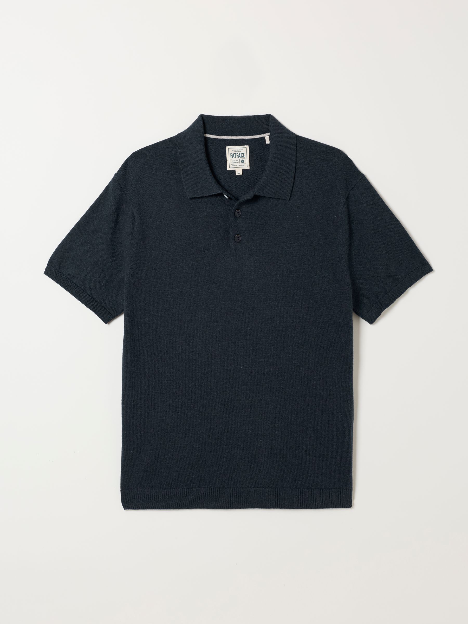 Rye Navy Knitted Polo Shirt - Image 6 of 6