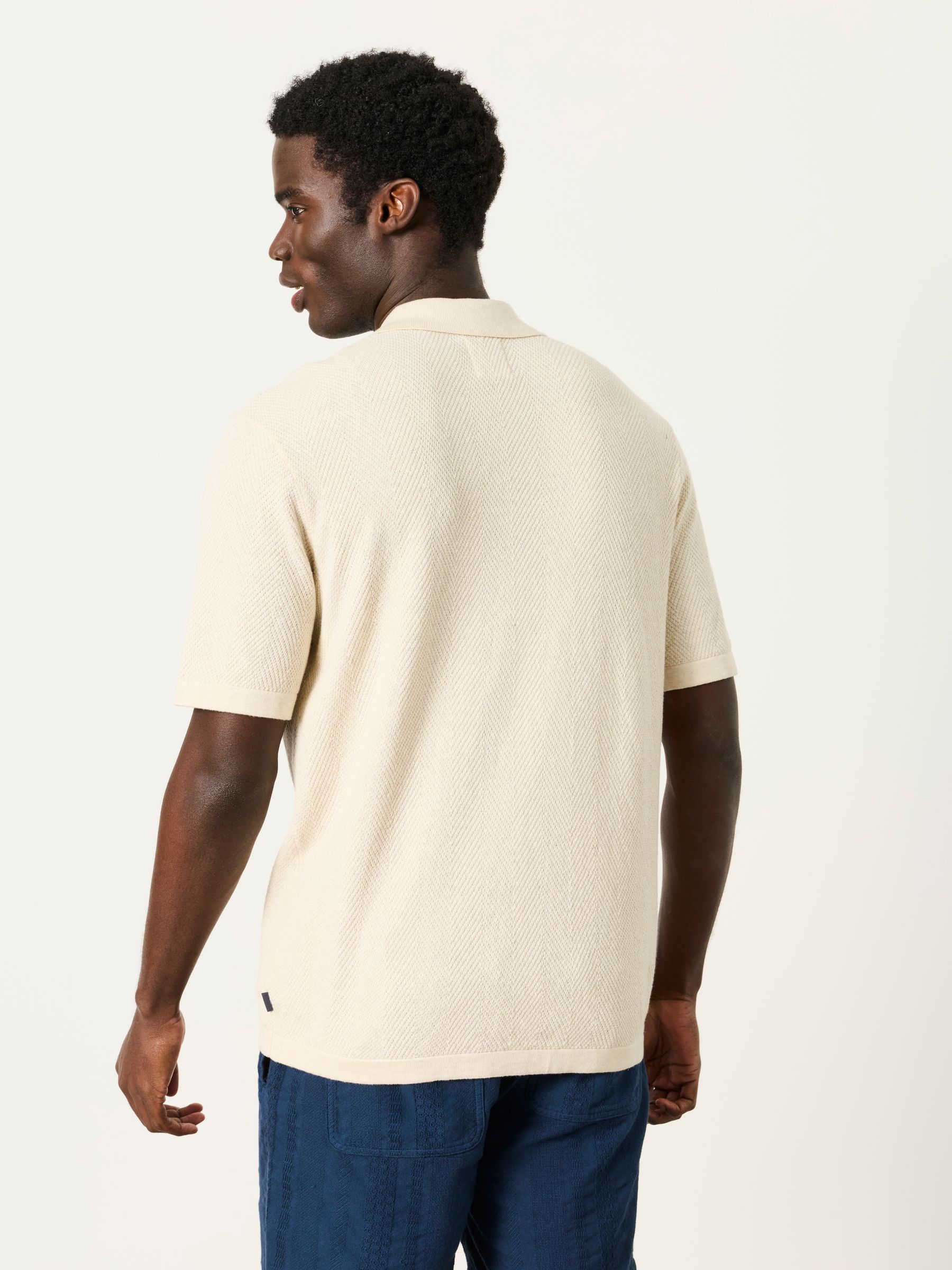 Portloe Natural Knitted Shirt - Image 2 of 6