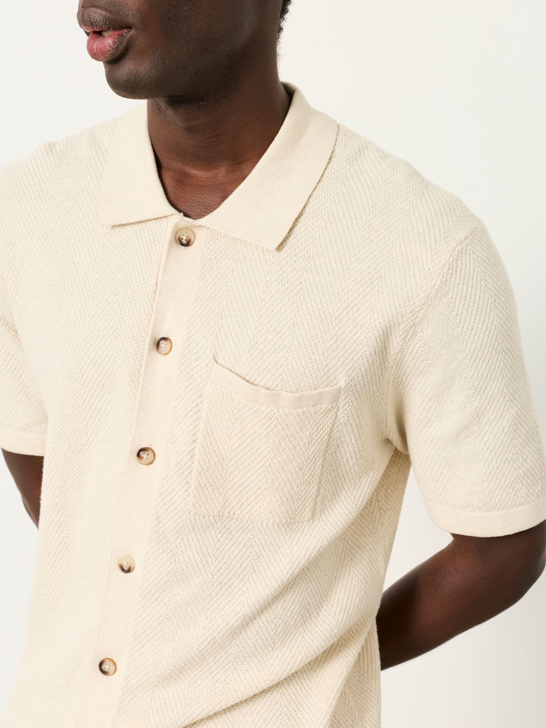Portloe Natural Knitted Shirt - Image 3 of 6