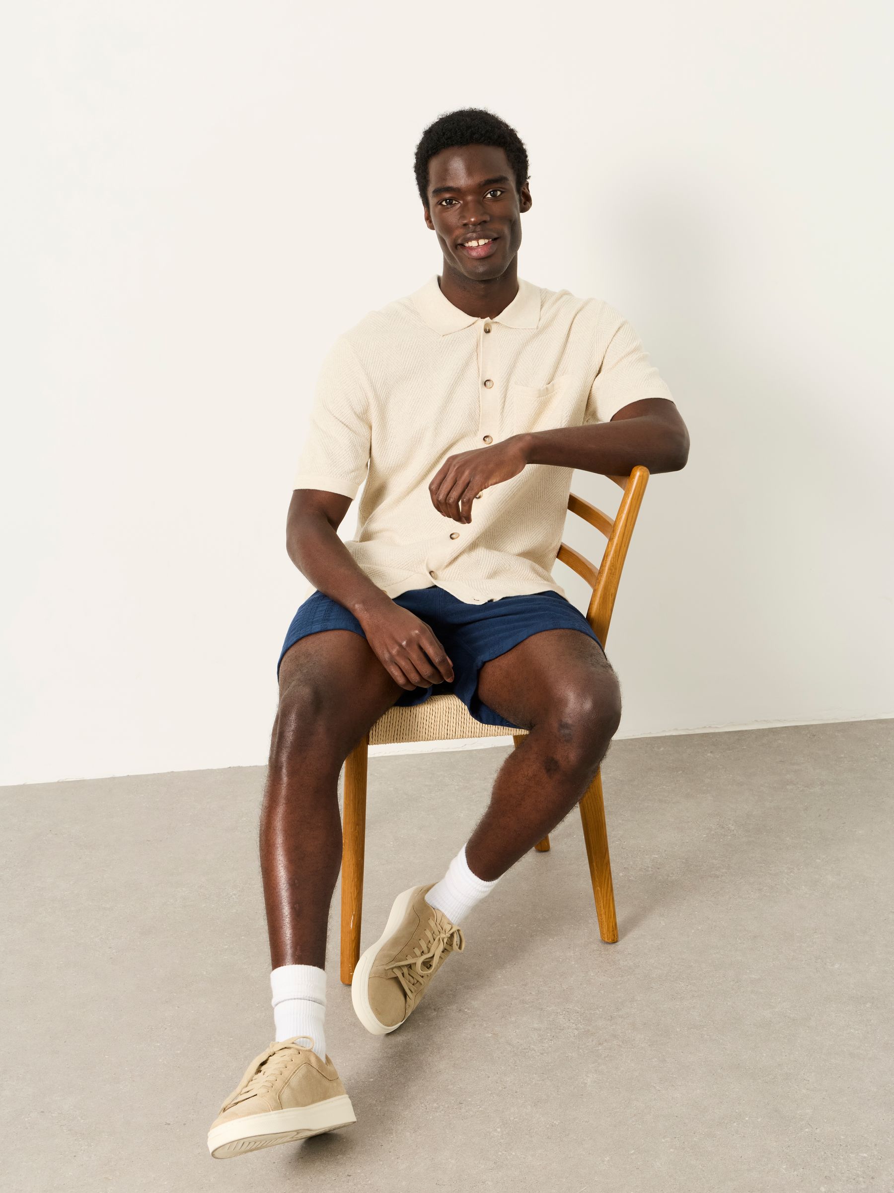 Portloe Natural Knitted Shirt - Image 4 of 6