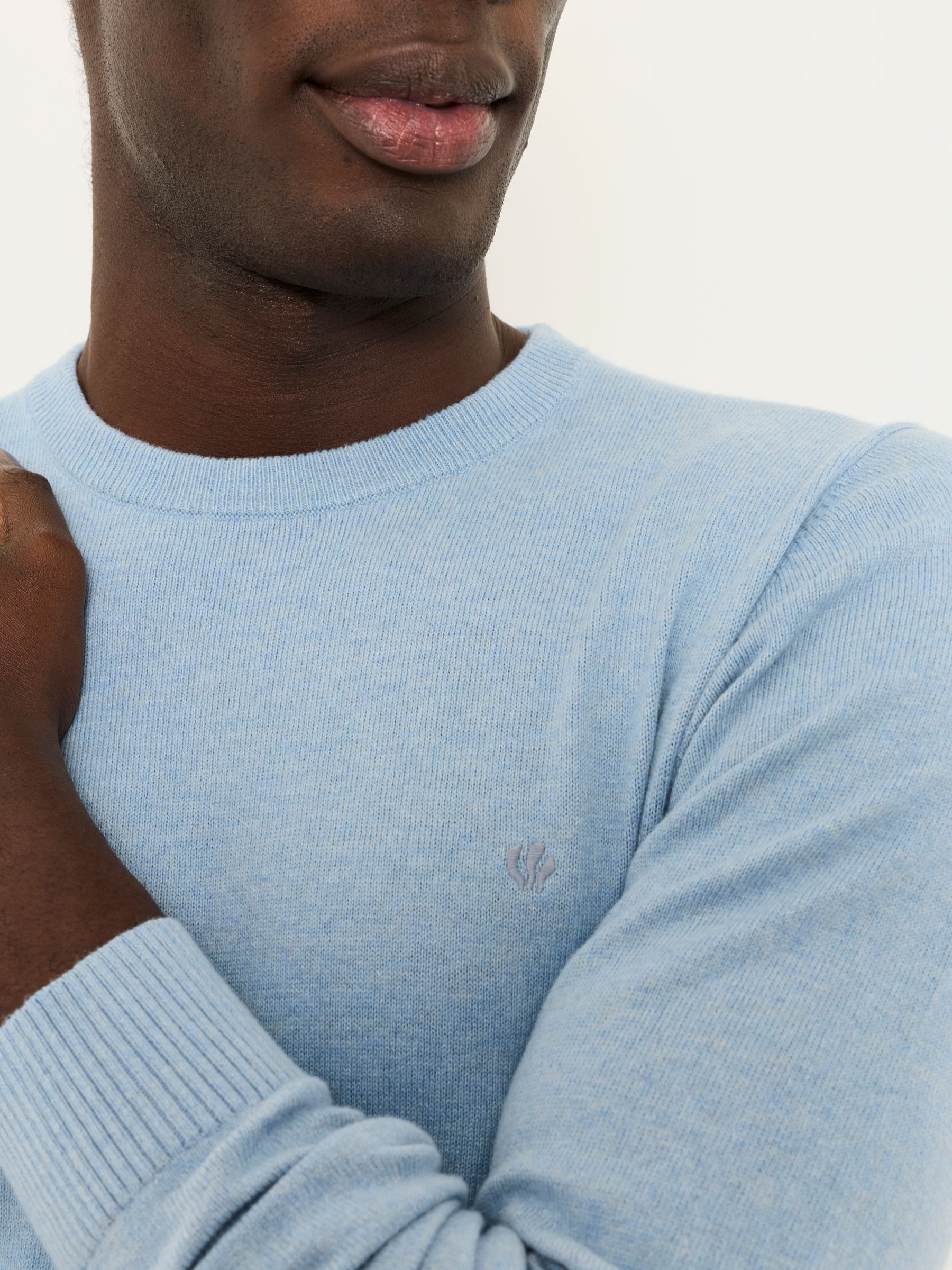 Rye Light Blue Crew Neck Knitted Jumper - Image 4 of 6
