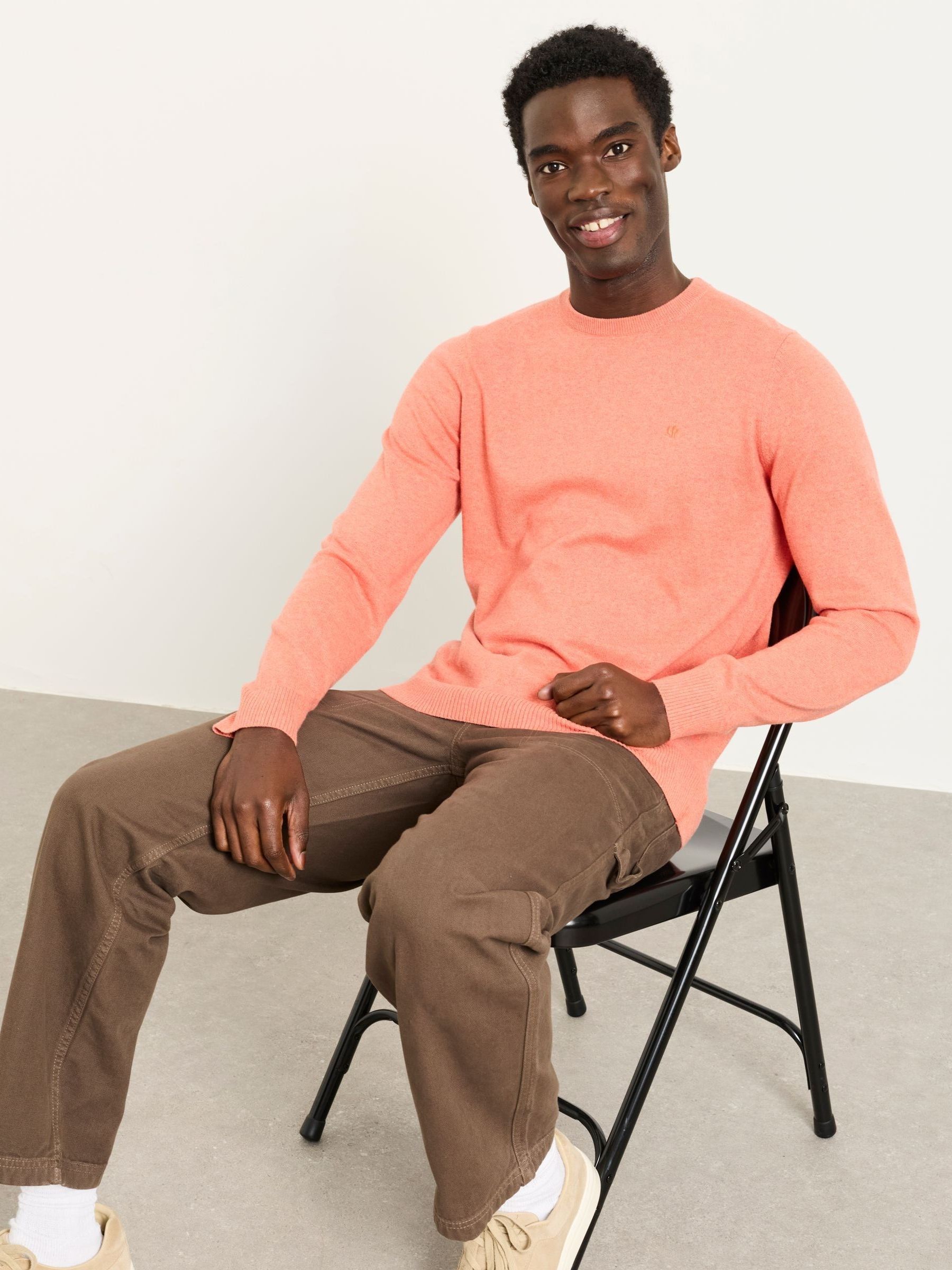 Rye Orange Crew Neck Knitted Jumper - Image 4 of 5