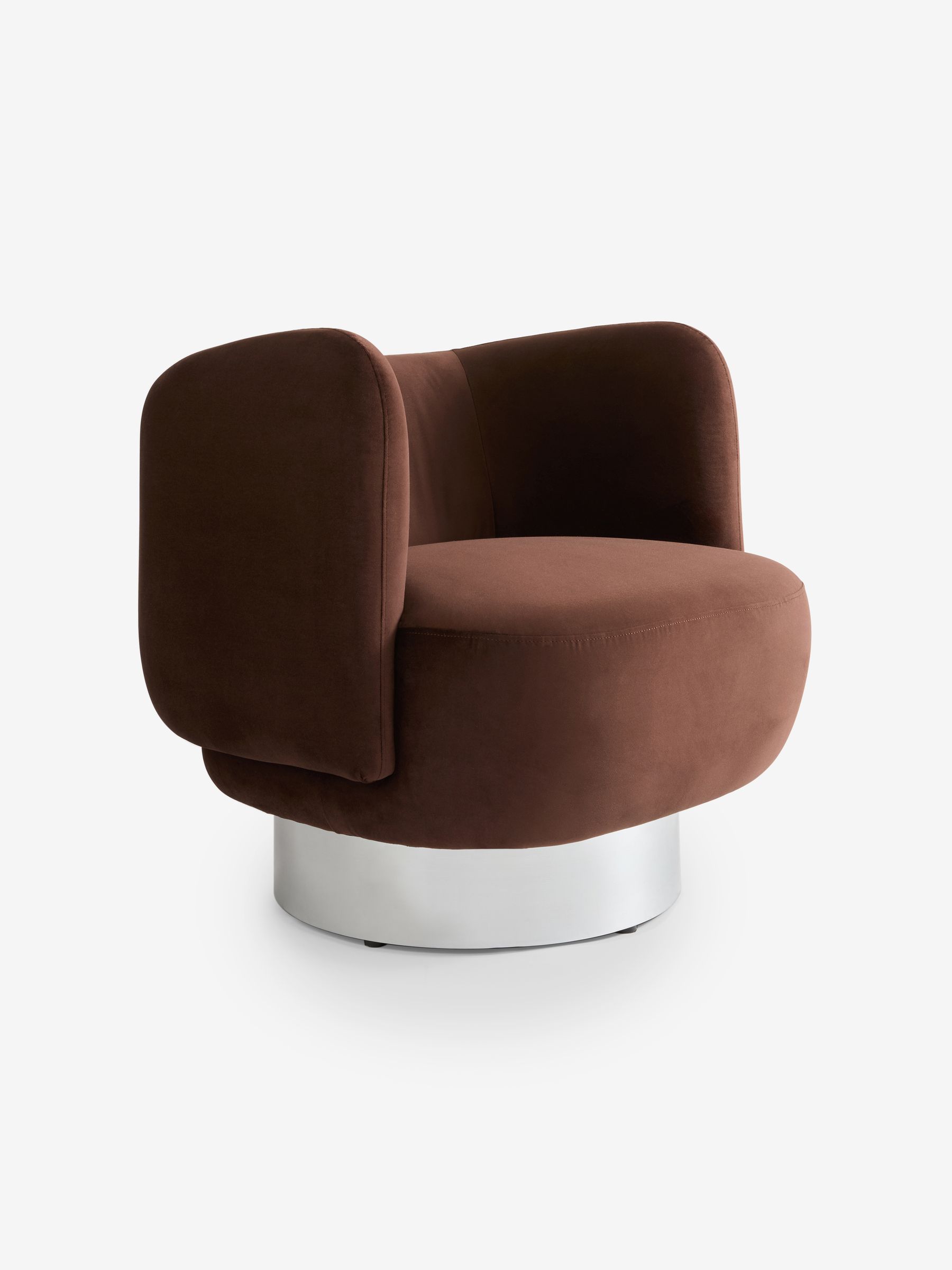Novara Swivel Accent Chair in Chocolate Brown Velvet - Image 4 of 5
