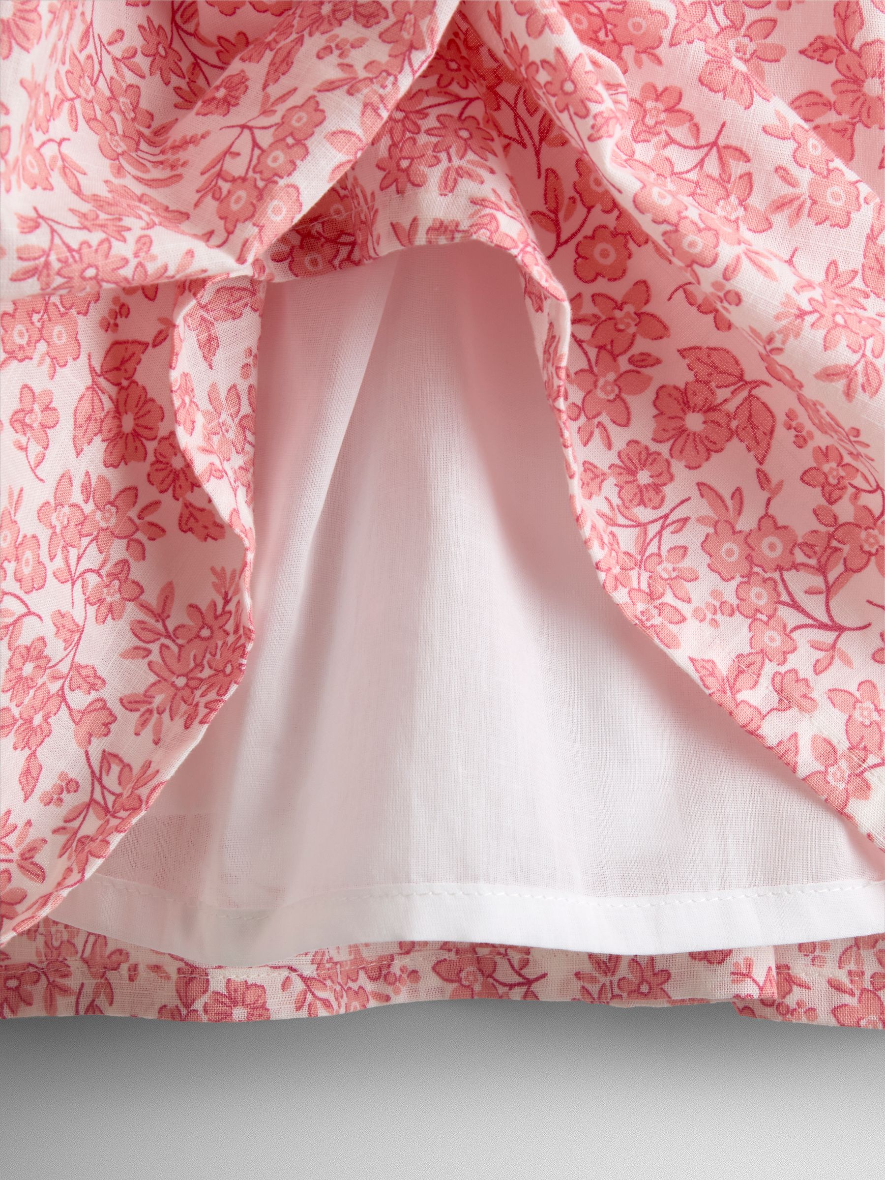 Light Pink Garden Floral Smocked Woven Dress - Image 8 of 8