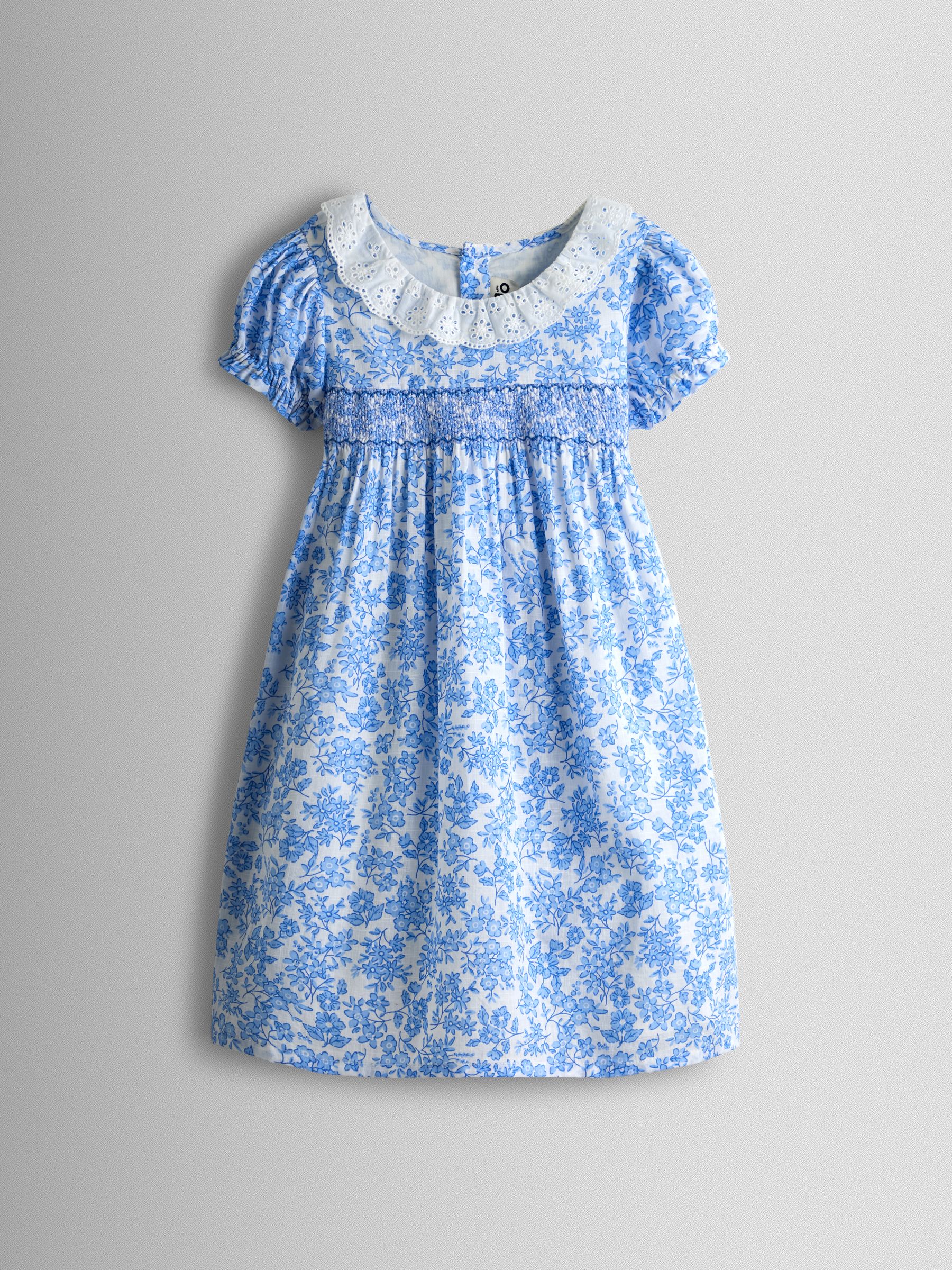 Blue Garden Floral Smocked Woven Dress - Image 2 of 7 Blue Garden Floral Smocked Woven Dress - Image 2 of 7